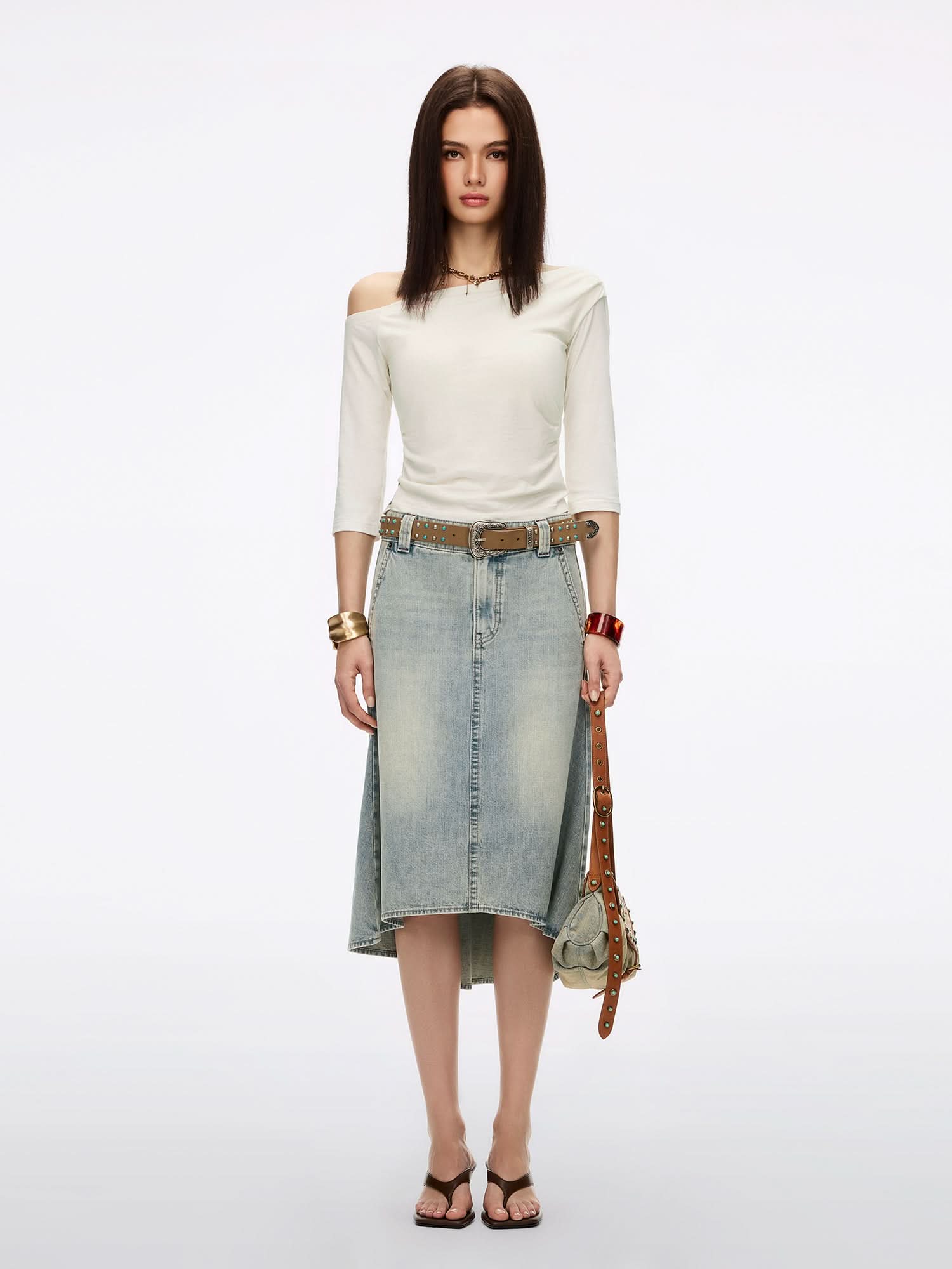 Asymmetric Neck T-Shirt