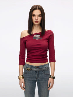 Asymmetric Neck T-Shirt