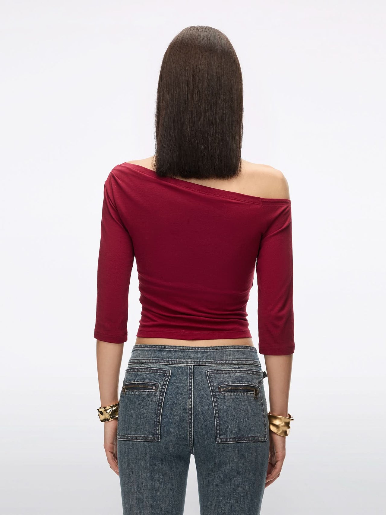Asymmetric Neck T-Shirt