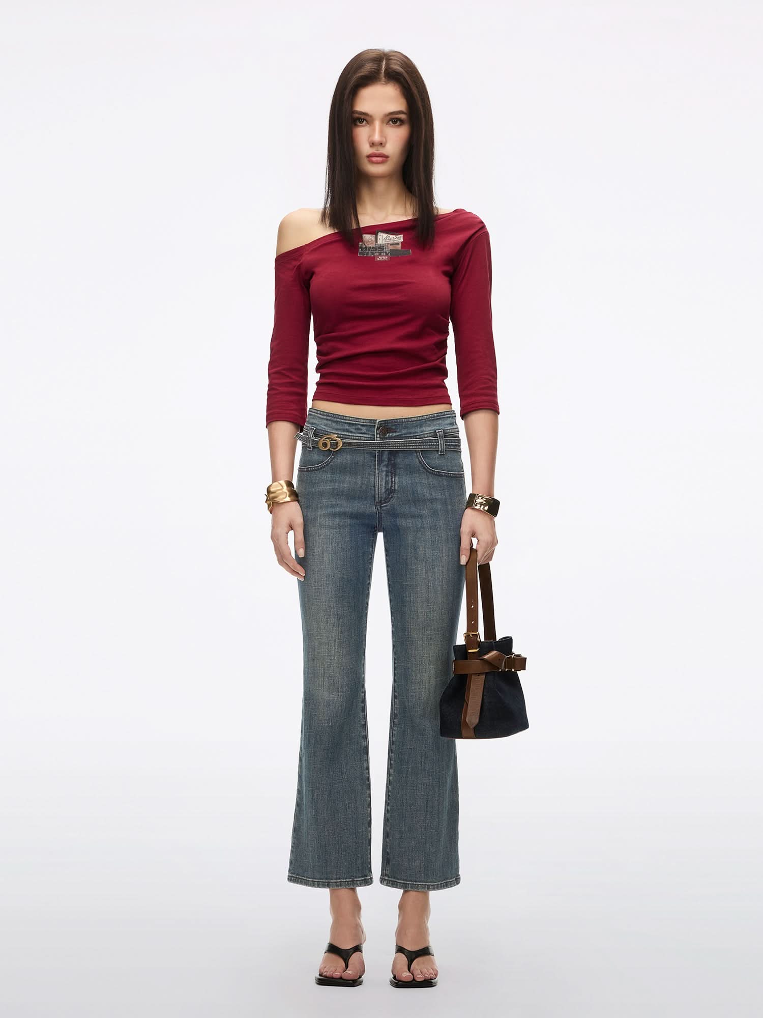 Asymmetric Neck T-Shirt