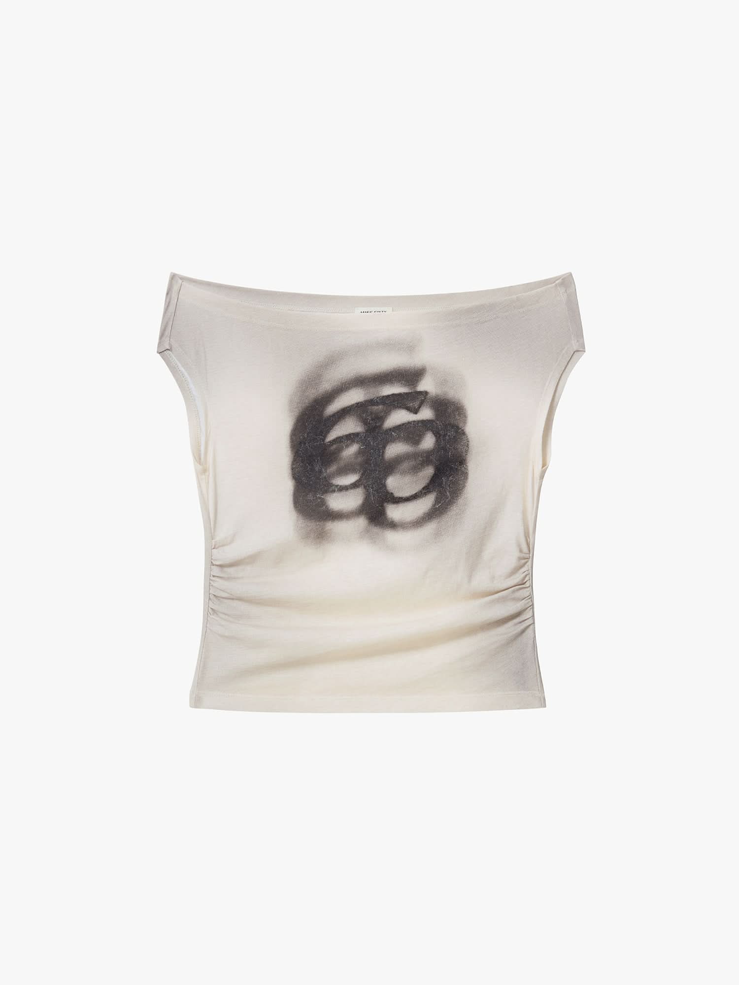 Off-Shoulder Logo-Detail T-Shirt