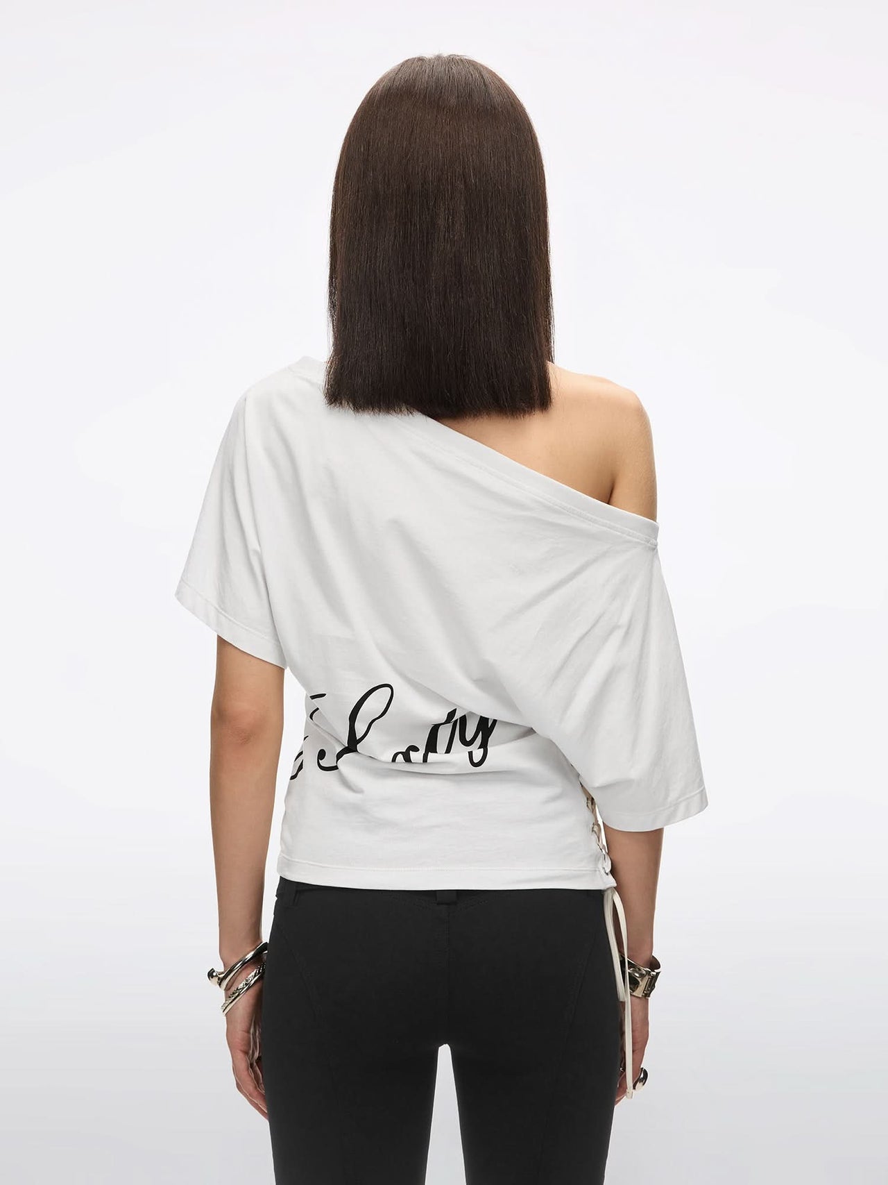 Lace-Up Printed T-Shirt