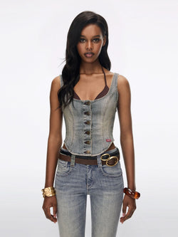 Denim Vest Set