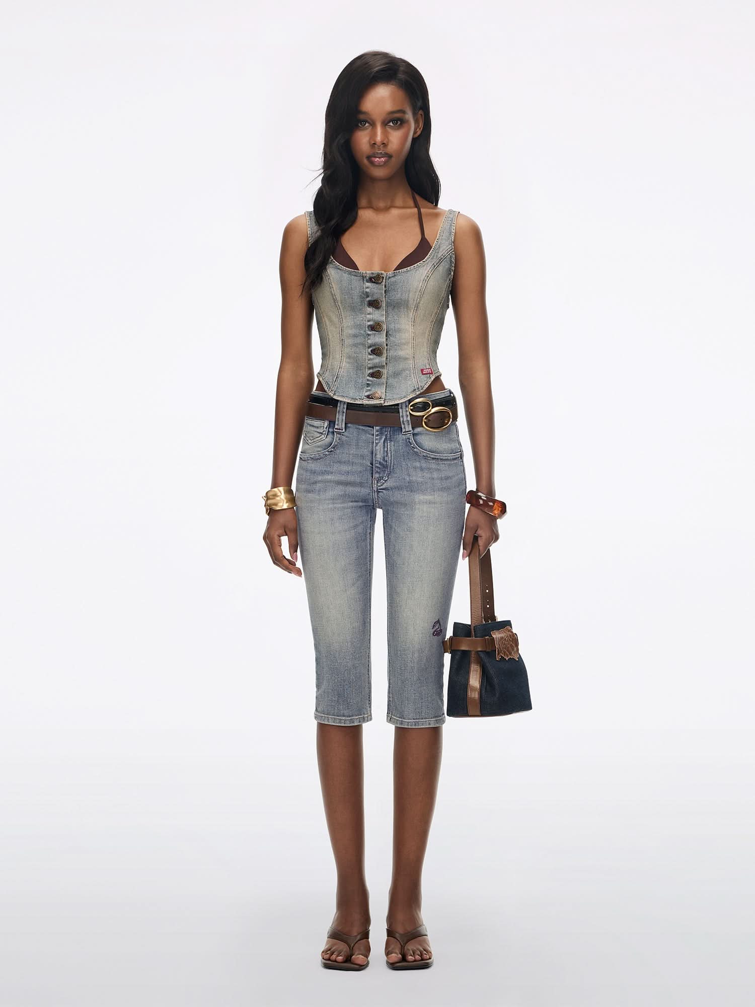 Denim Vest Set - MISS SIXTY