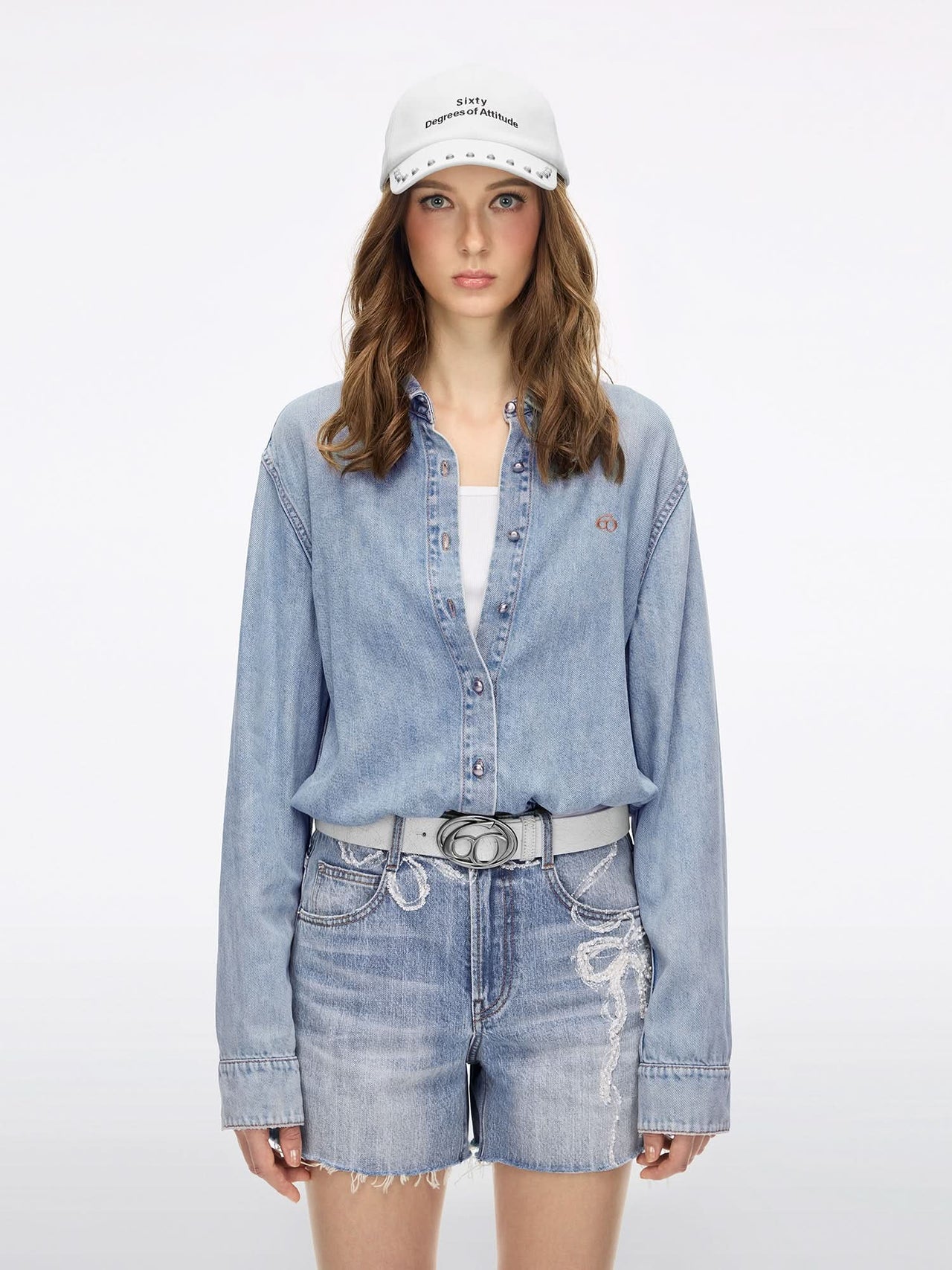 Wing Cutout Denim Shirt