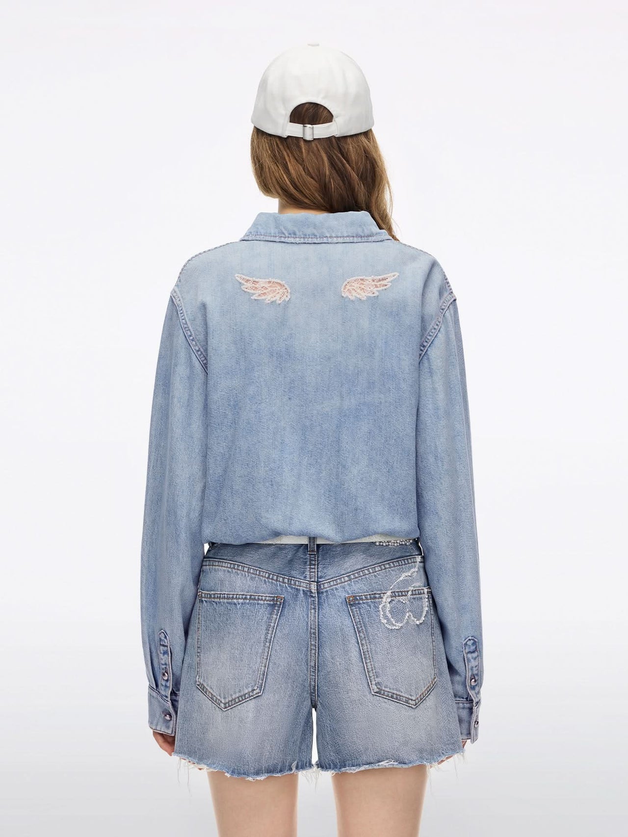 Wing Cutout Denim Shirt