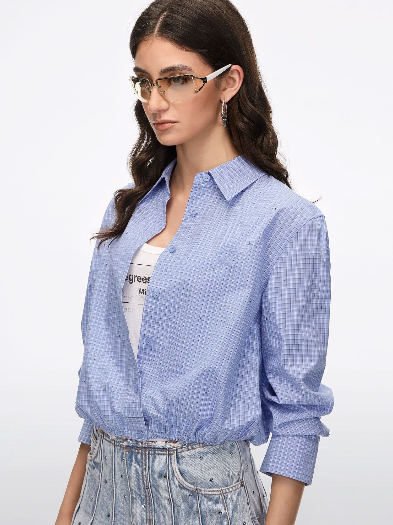 Rhinestone Plaid Shirt