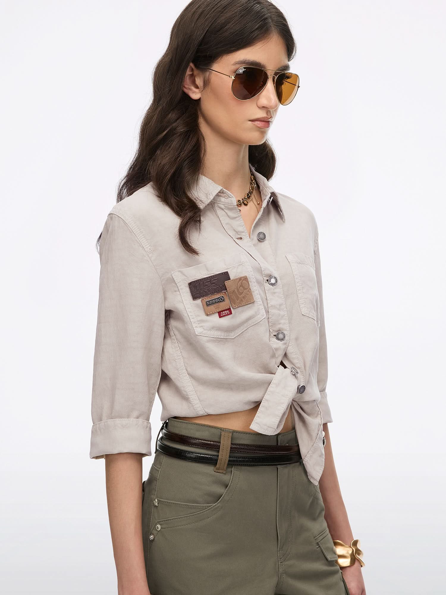 Multi-Patch Denim Shirt