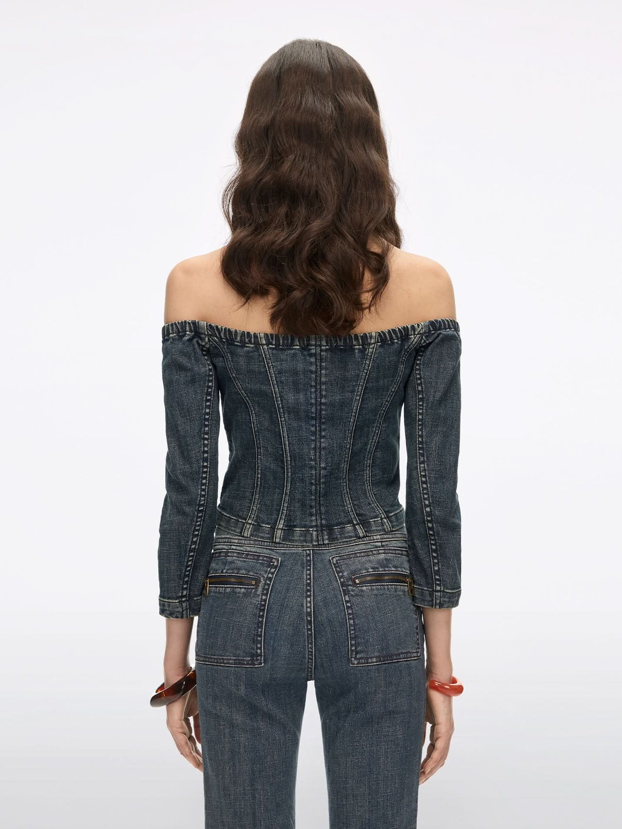 One-Shoulder Denim Shirt