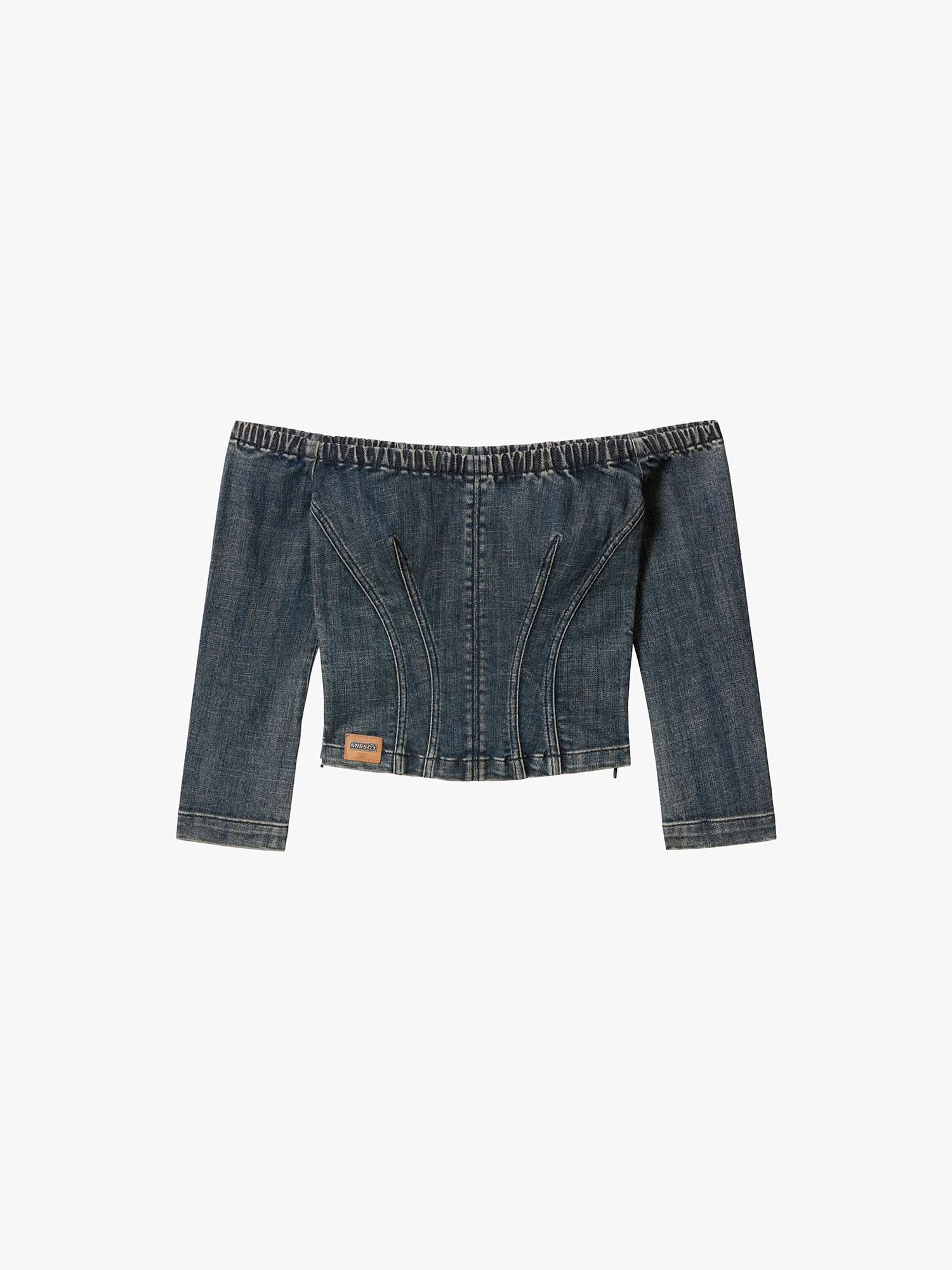One-Shoulder Denim Shirt - MISS SIXTY
