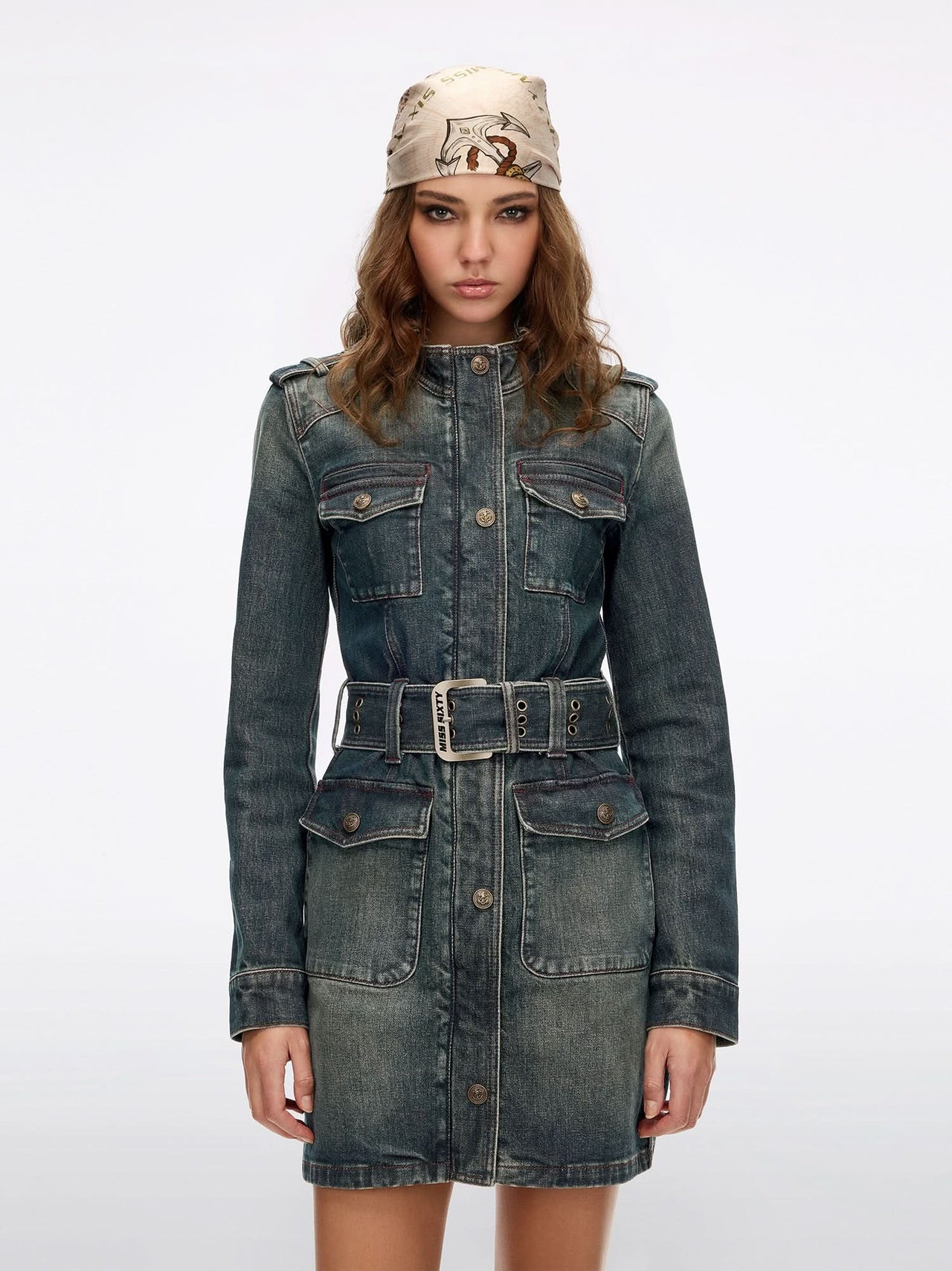 Belted Denim Dress