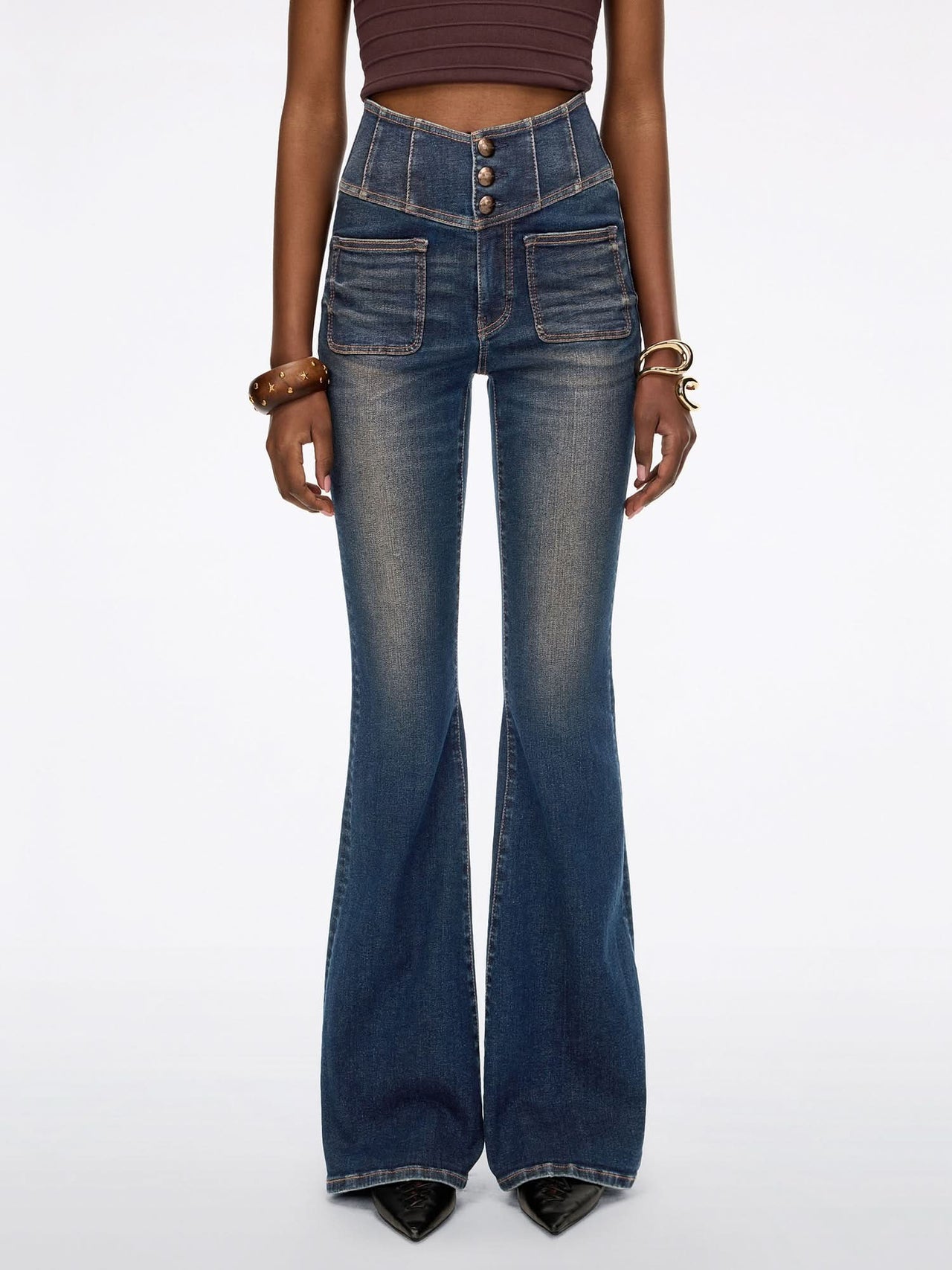 Slim Fit Flared Jeans-GLENDA PLUS 5
