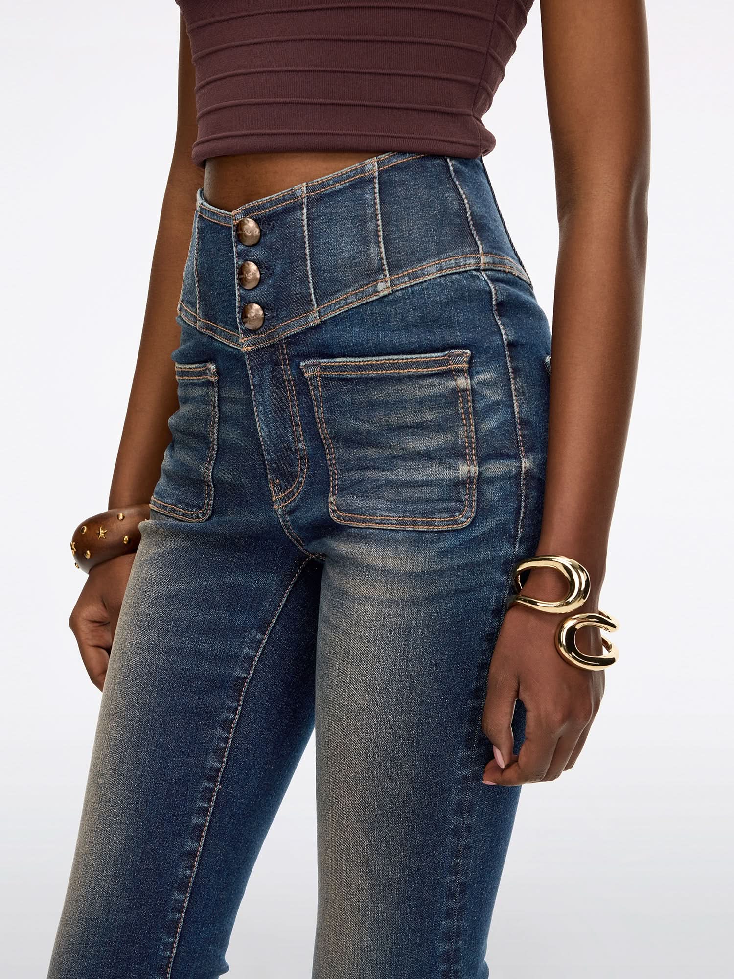 Slim Fit Flared Jeans-GLENDA PLUS 5