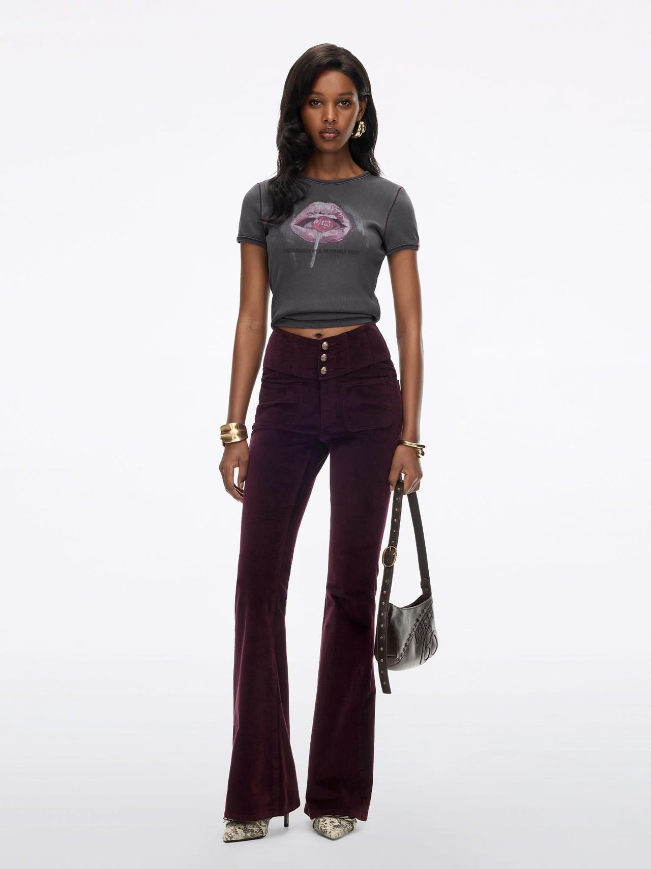 Velvet Flared Jeans-GLENDA PLUS 5