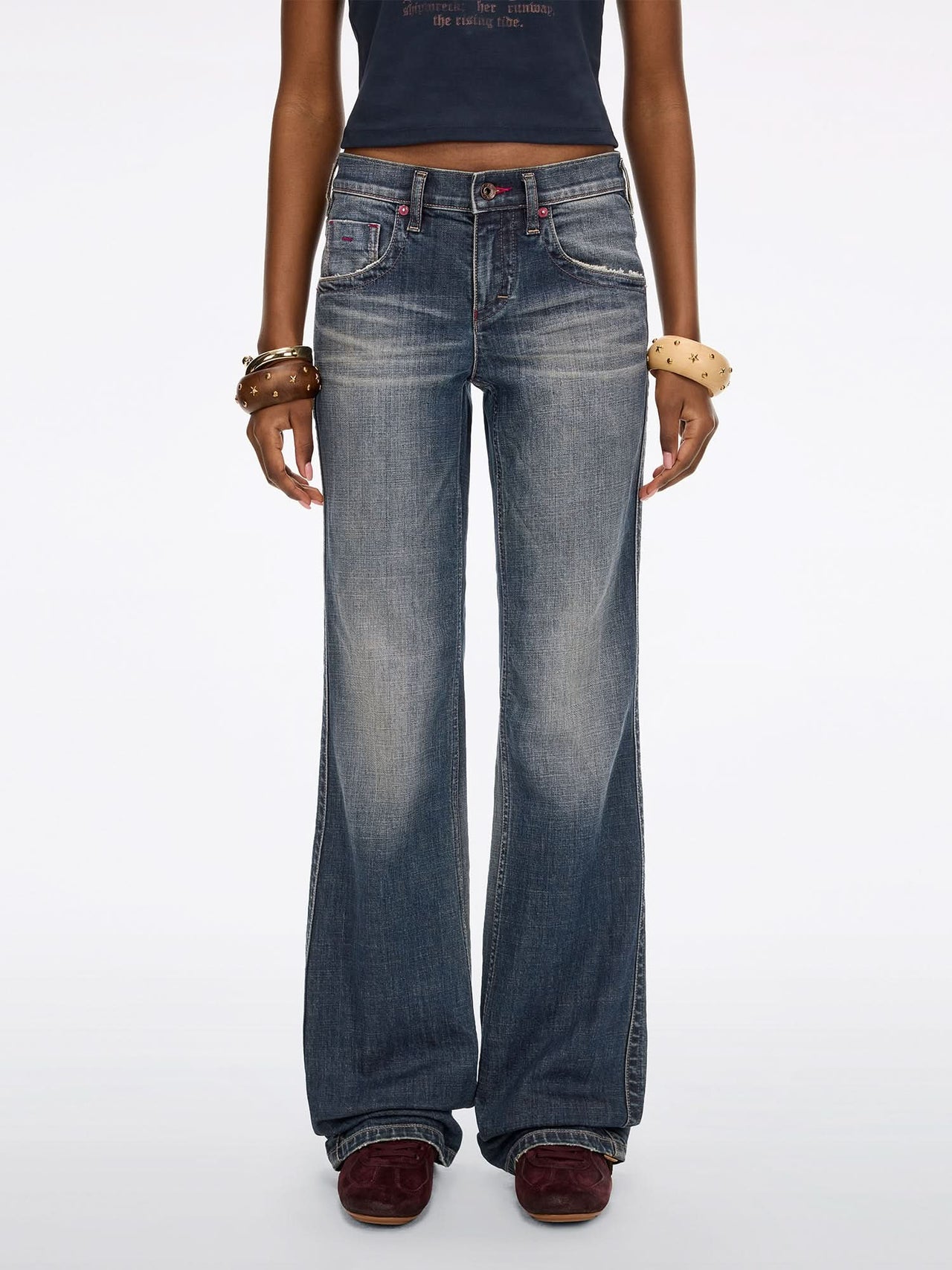 Mid-Rise Flared Jeans-TOMMY