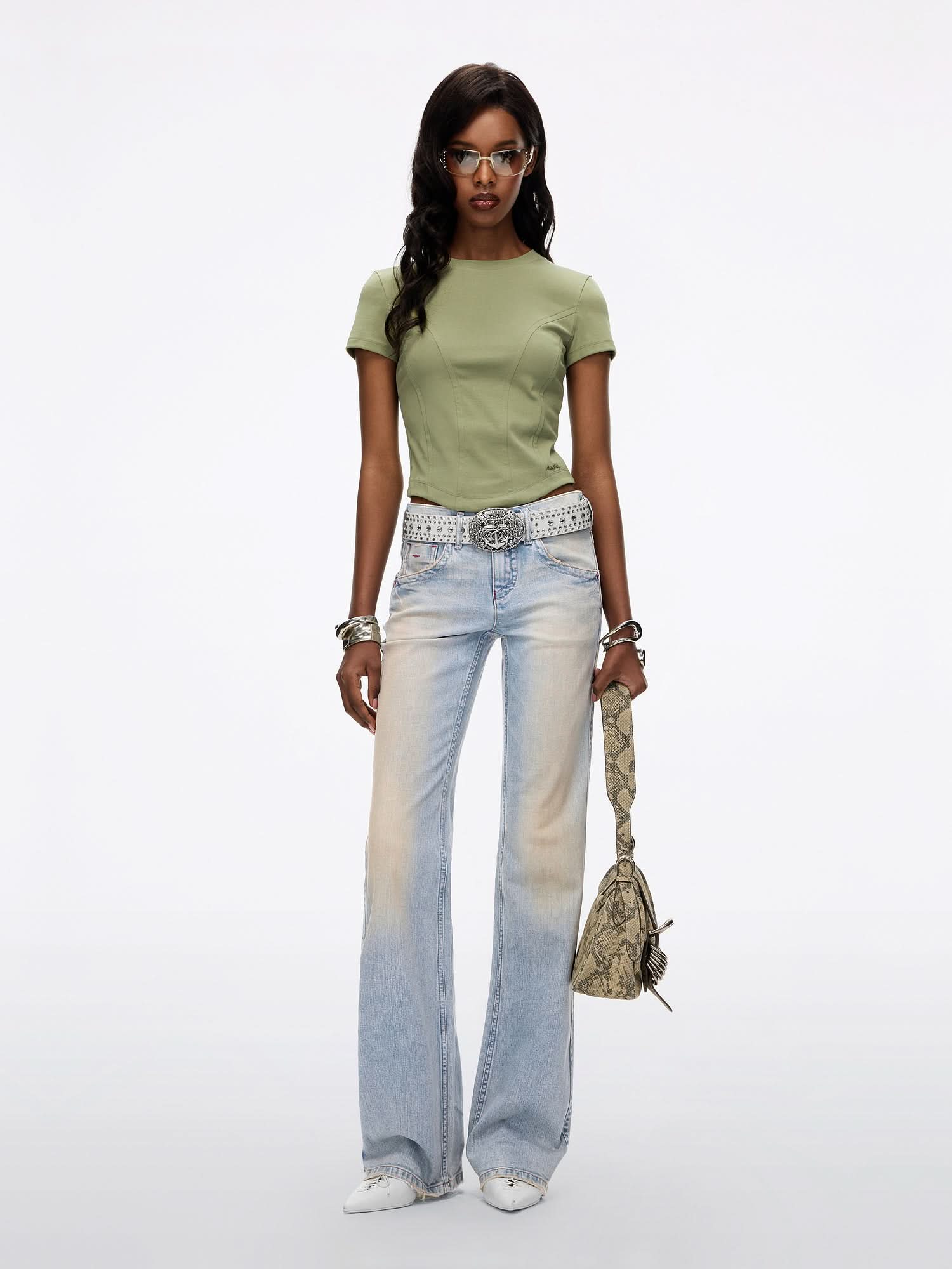 Mid-Rise Flared Jeans-TOMMY