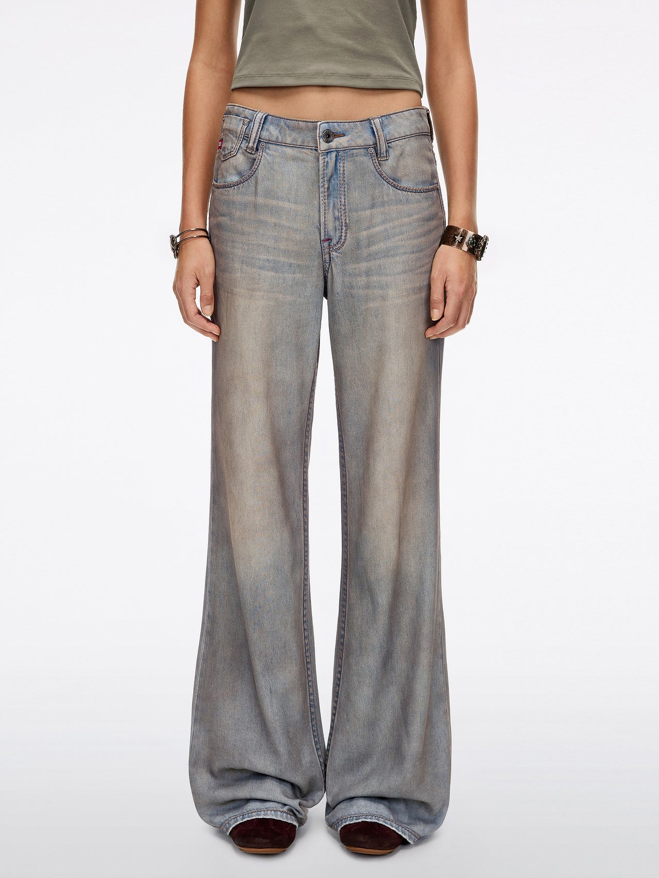 Mid Rise Flared Jeans-MONTANA