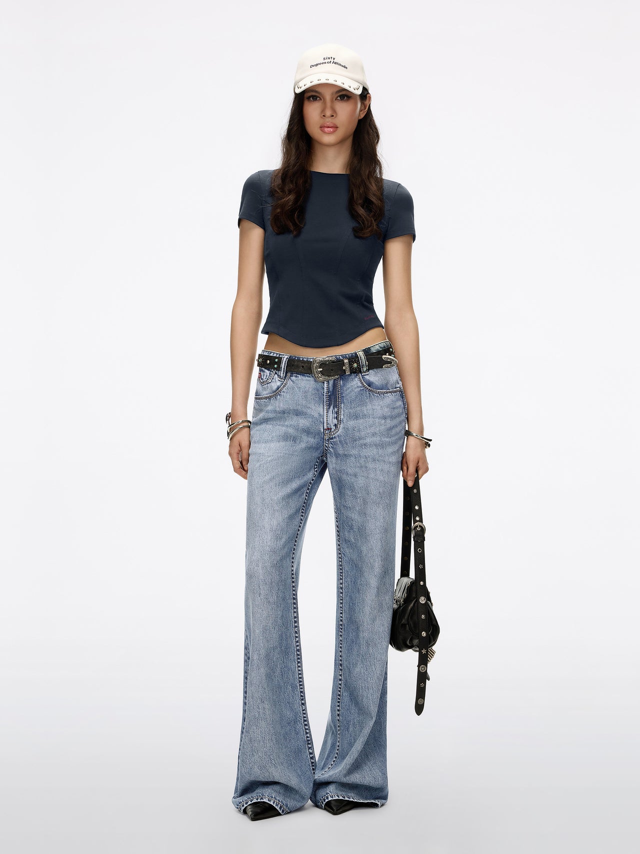Mid Rise Flared Jeans-MONTANA