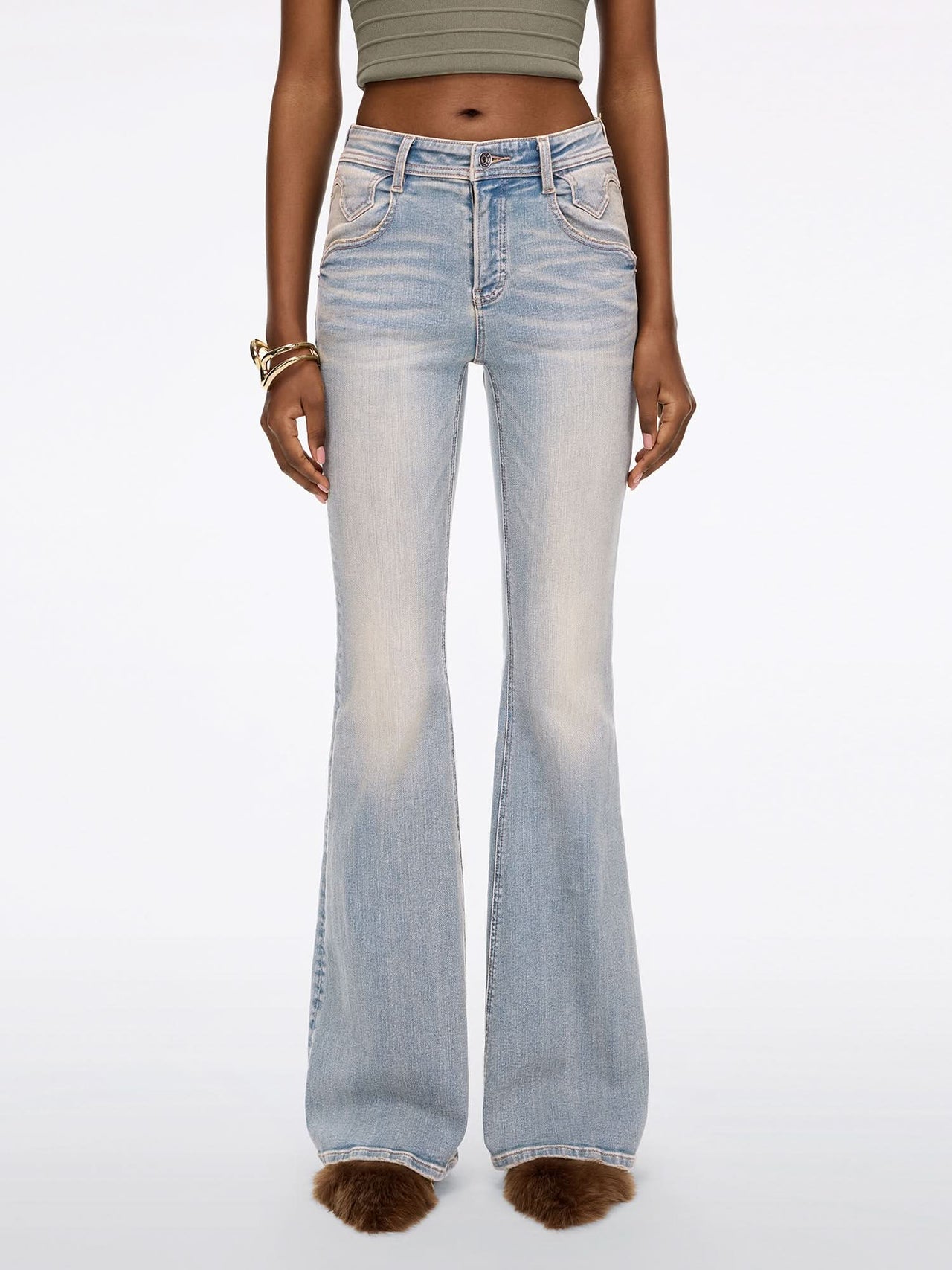 Slim Fit Flared Jeans-BELLA