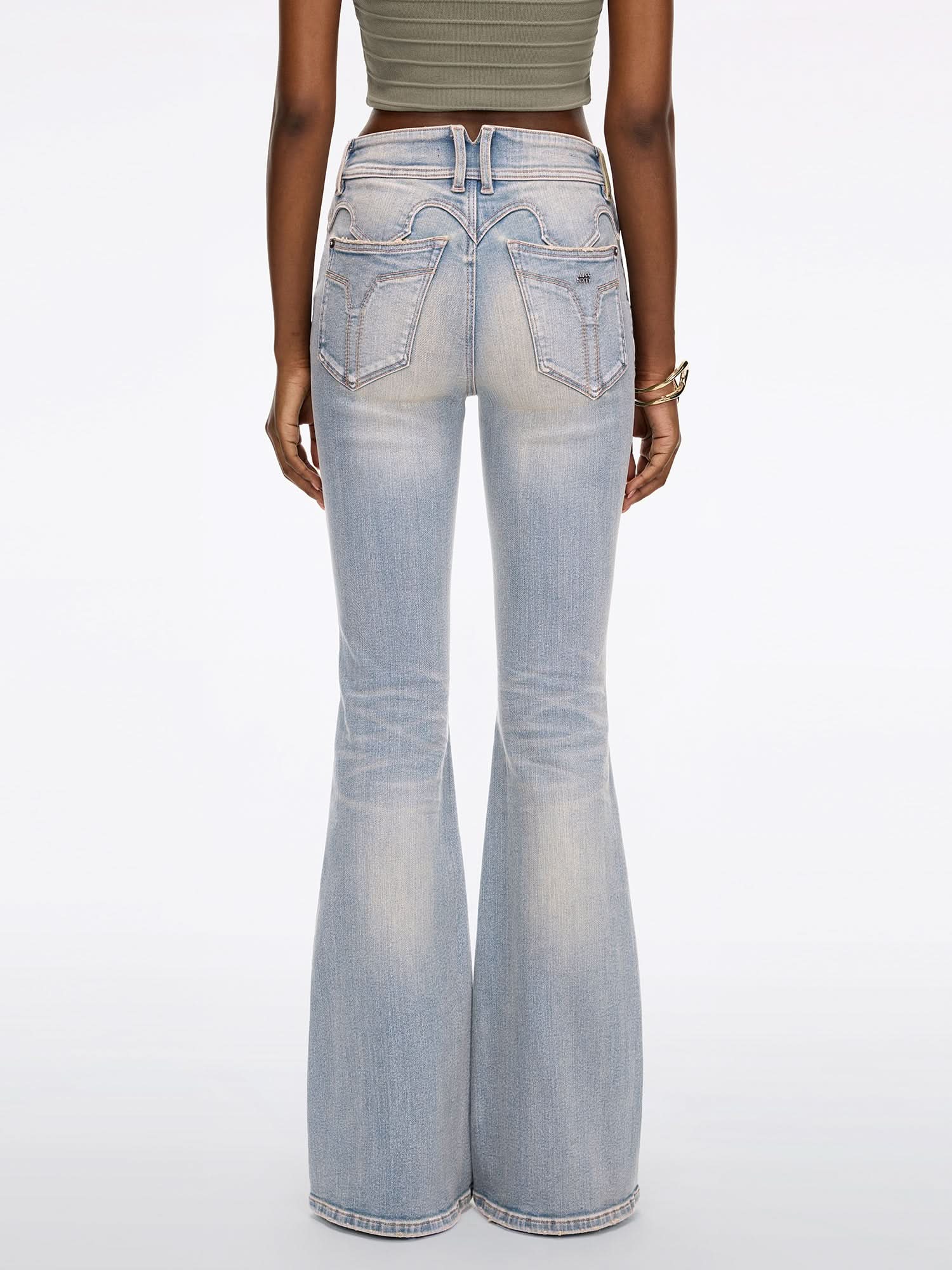 Slim Fit Flared Jeans-BELLA
