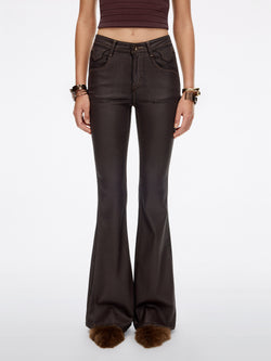 Coated Flared Jeans-BELLA