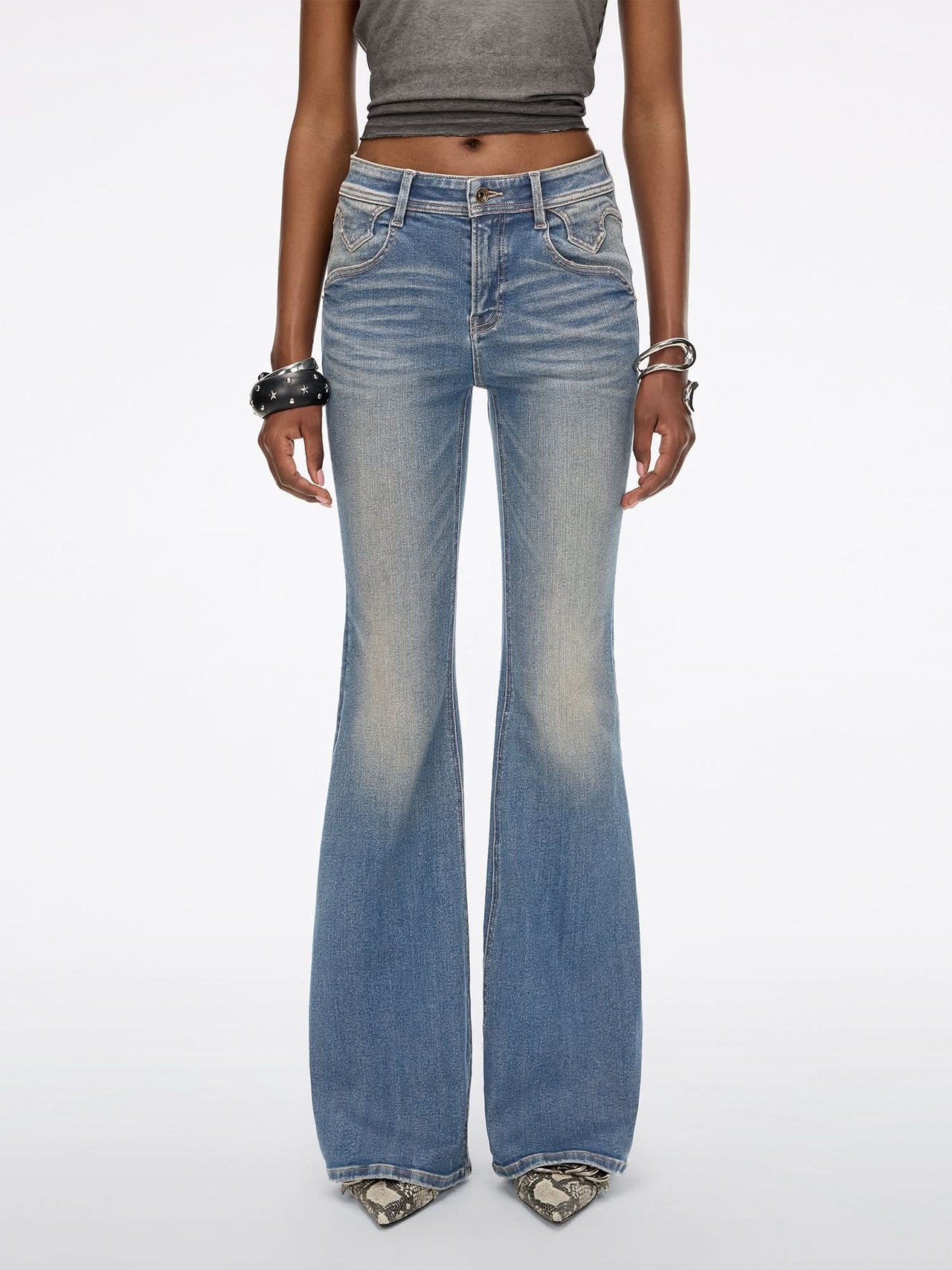 Slim Fit Flared Jeans-BELLA