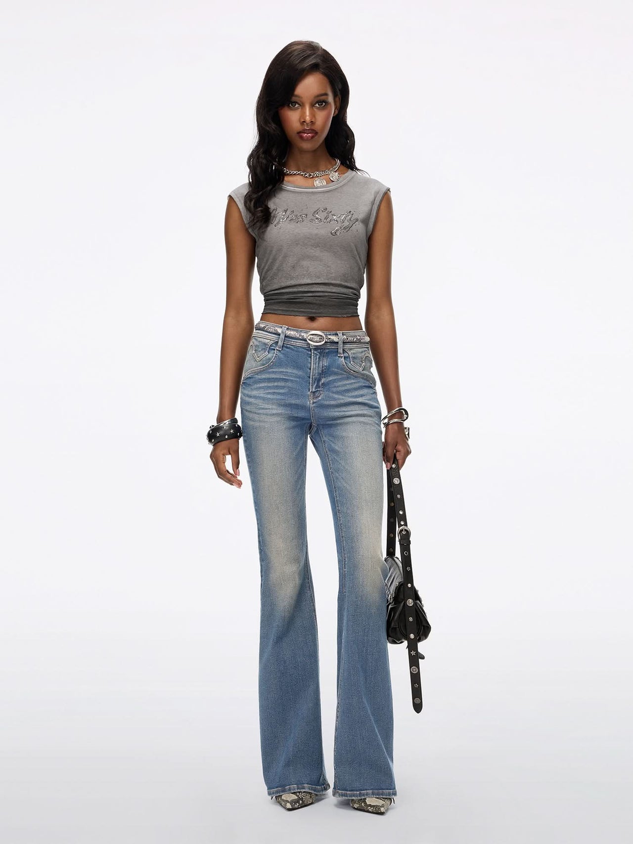 Slim Fit Flared Jeans-BELLA