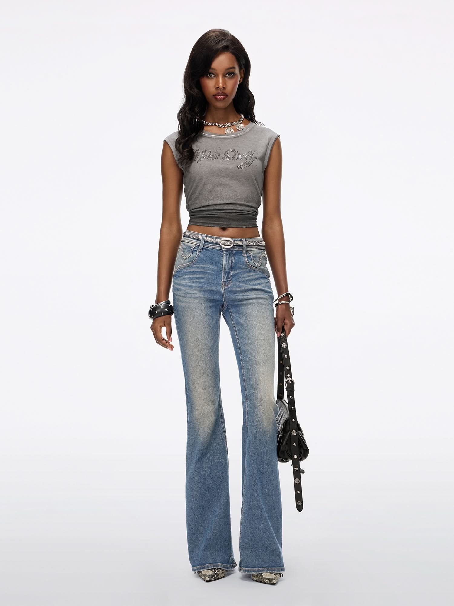 Slim Fit Flared Jeans-BELLA