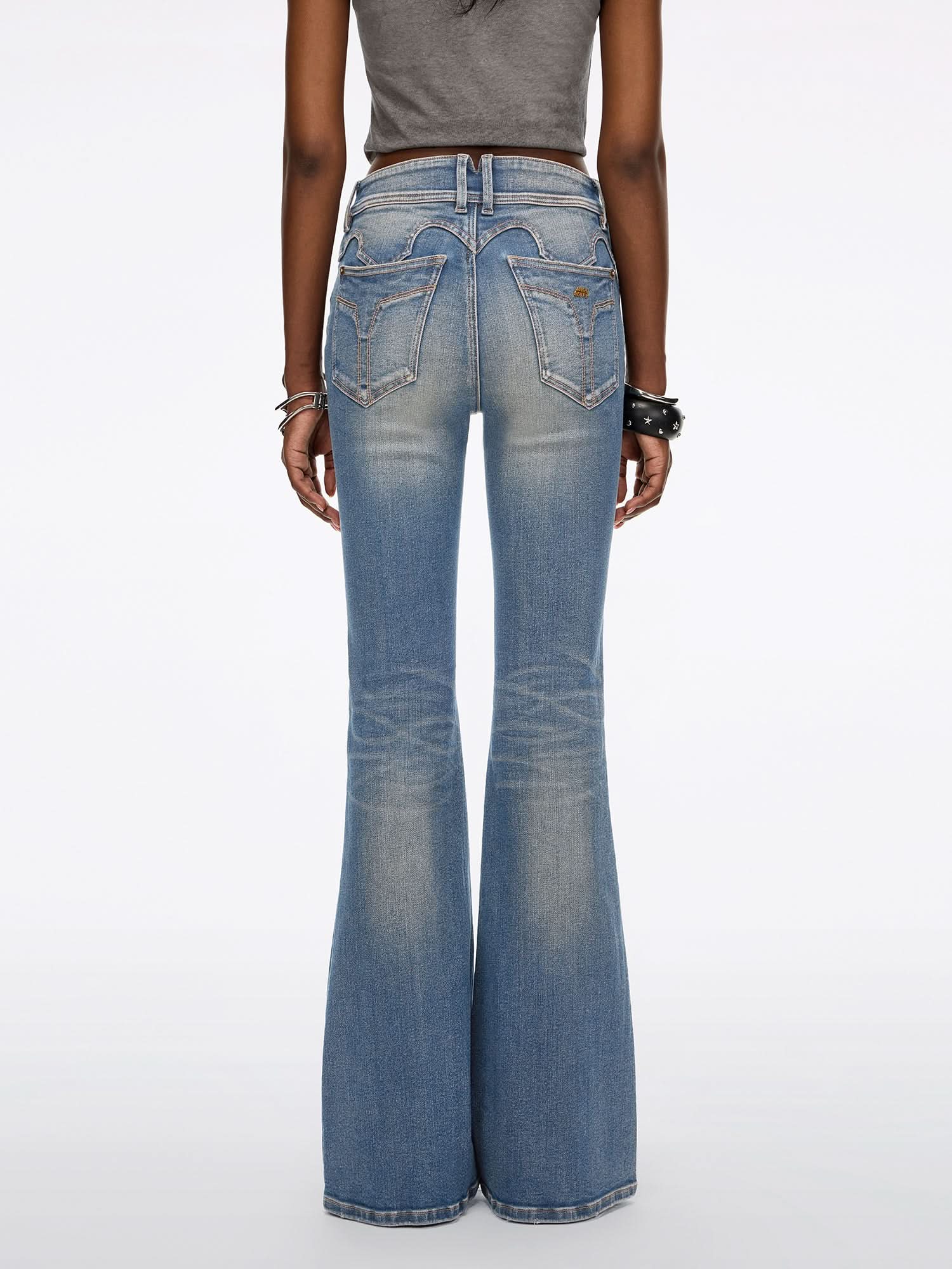 Slim Fit Flared Jeans-BELLA