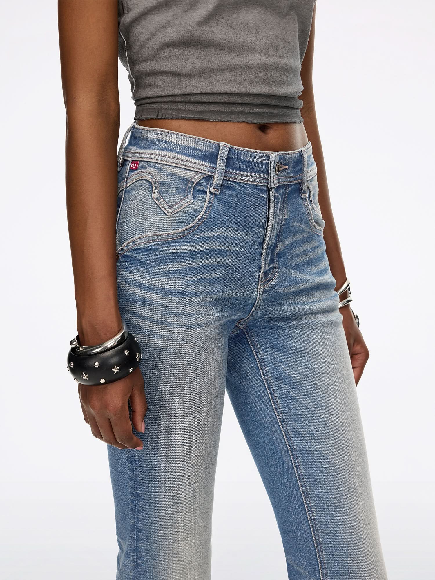 Slim Fit Flared Jeans-BELLA