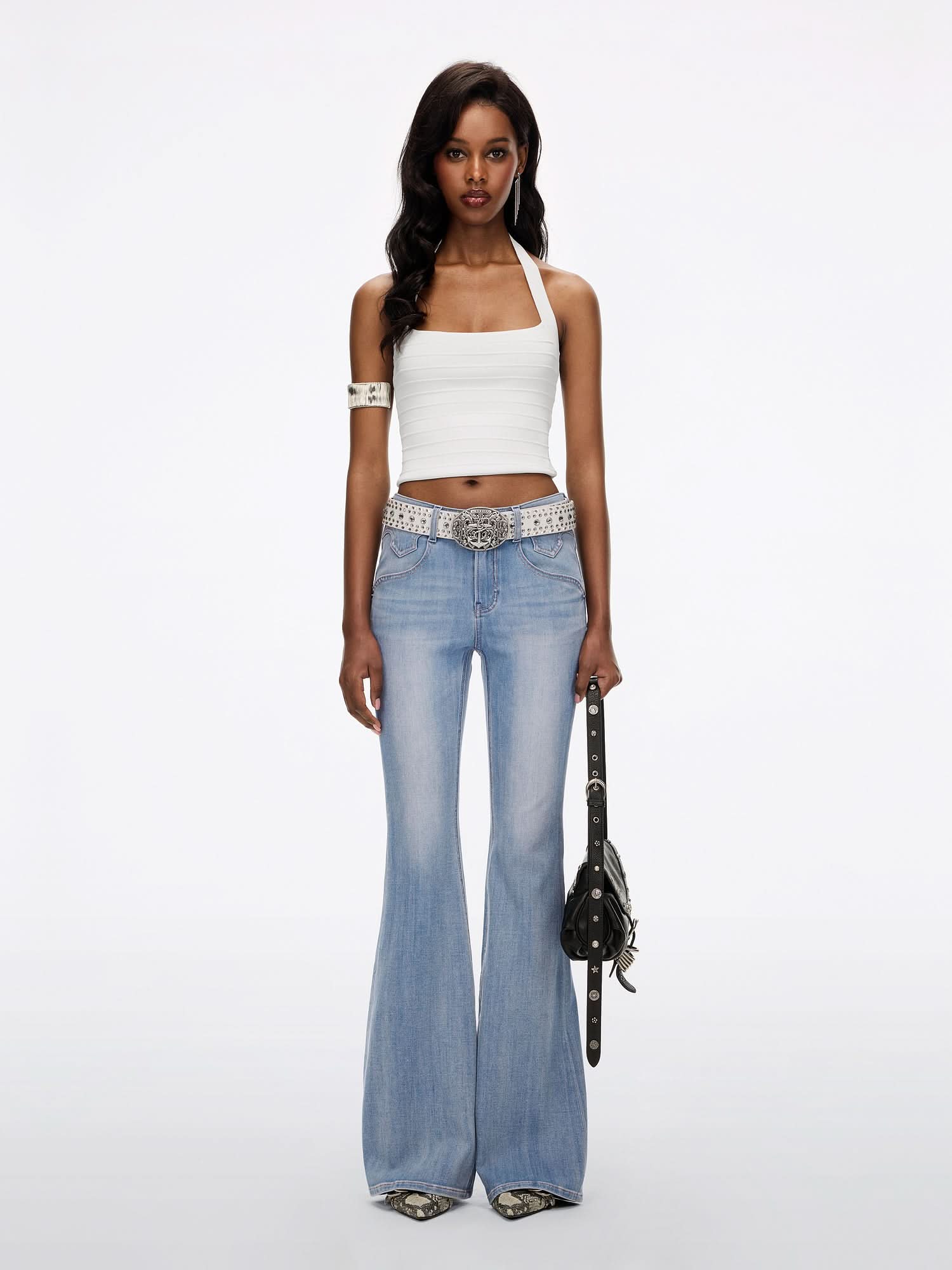Slim Fit Flared Jeans-BELLA