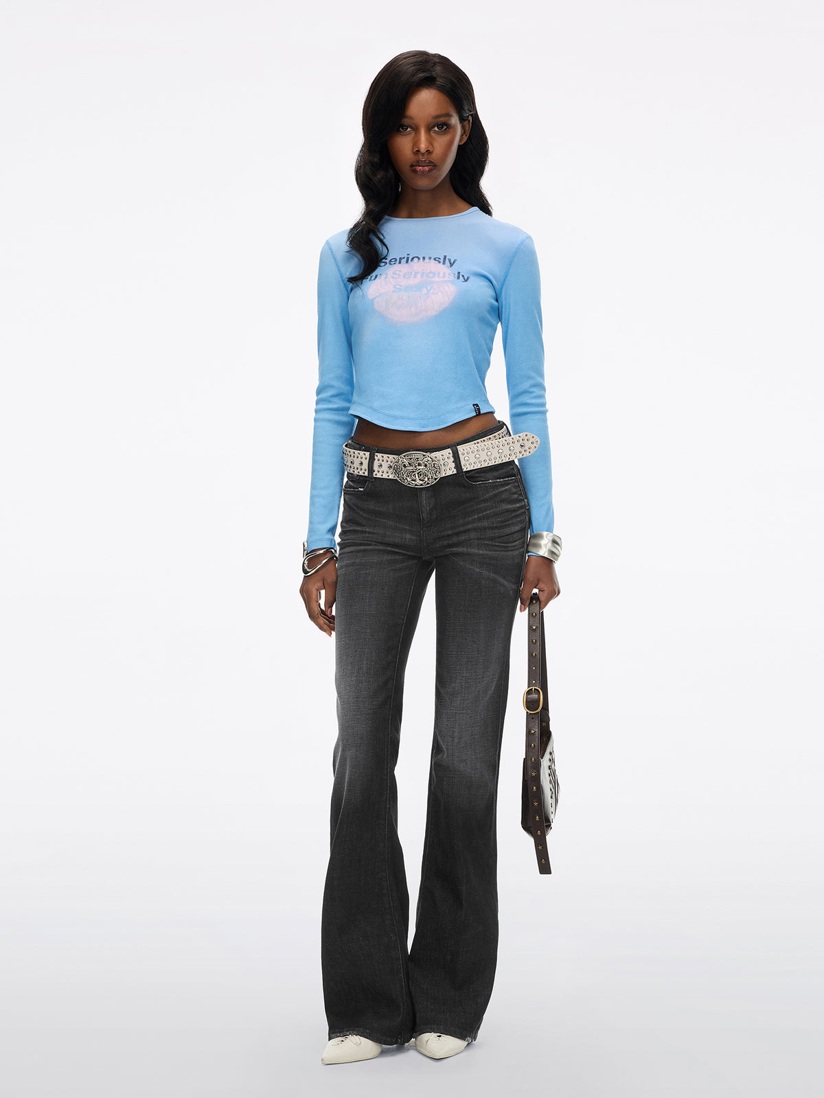 Distressed Flare Jeans-MAGIC PLUS