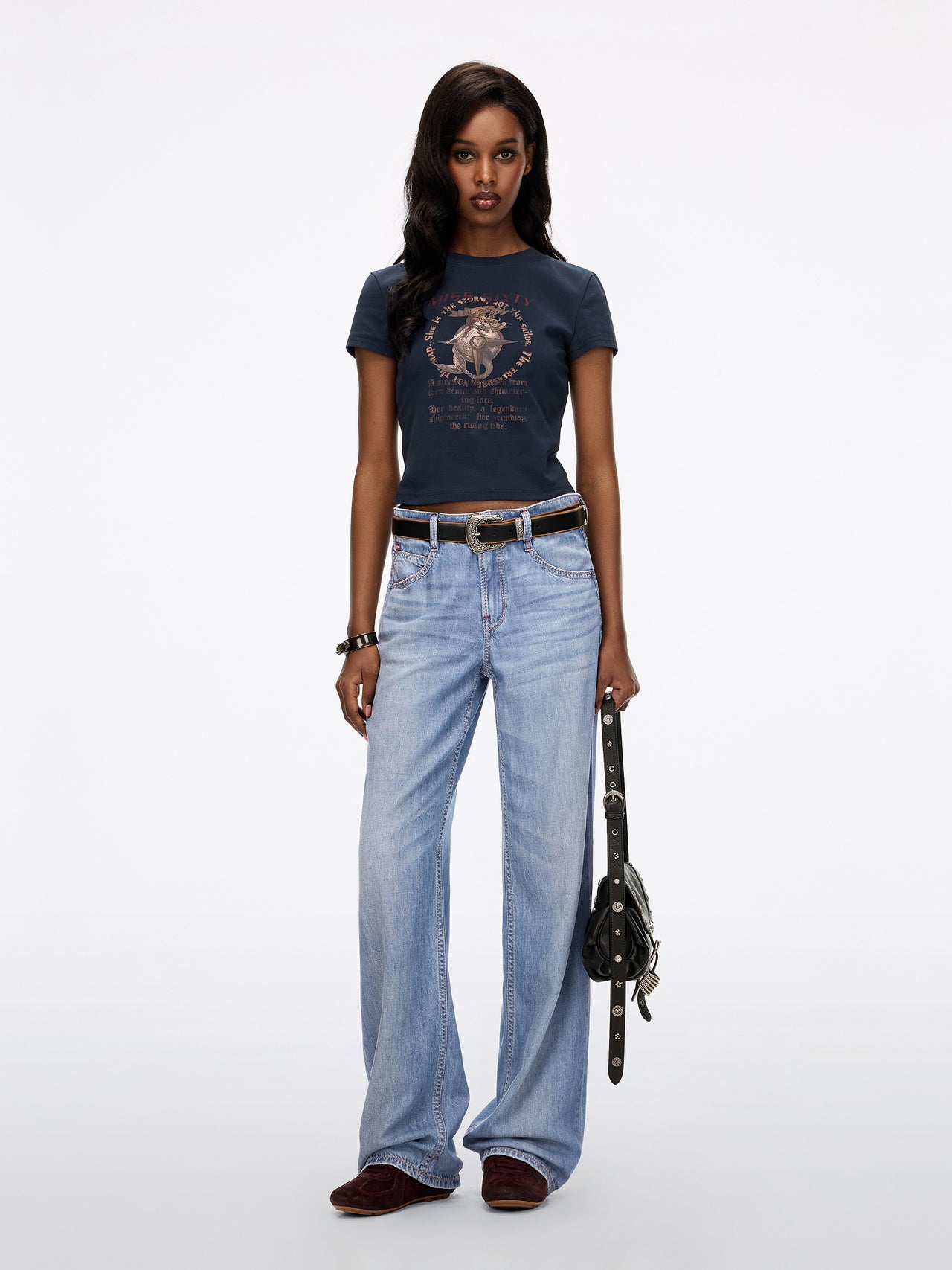 Distressed Straight Jeans-ANNI