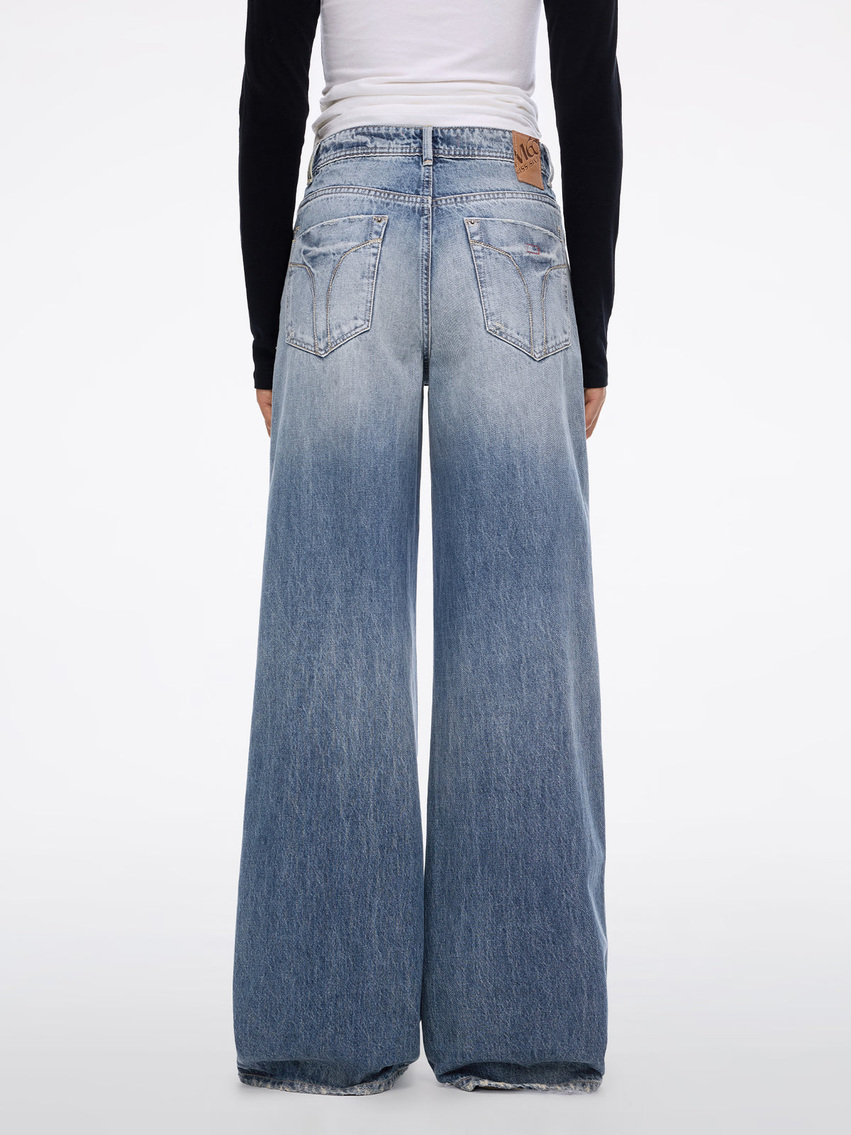 Distressed Wide-Leg Jeans-JASMINE