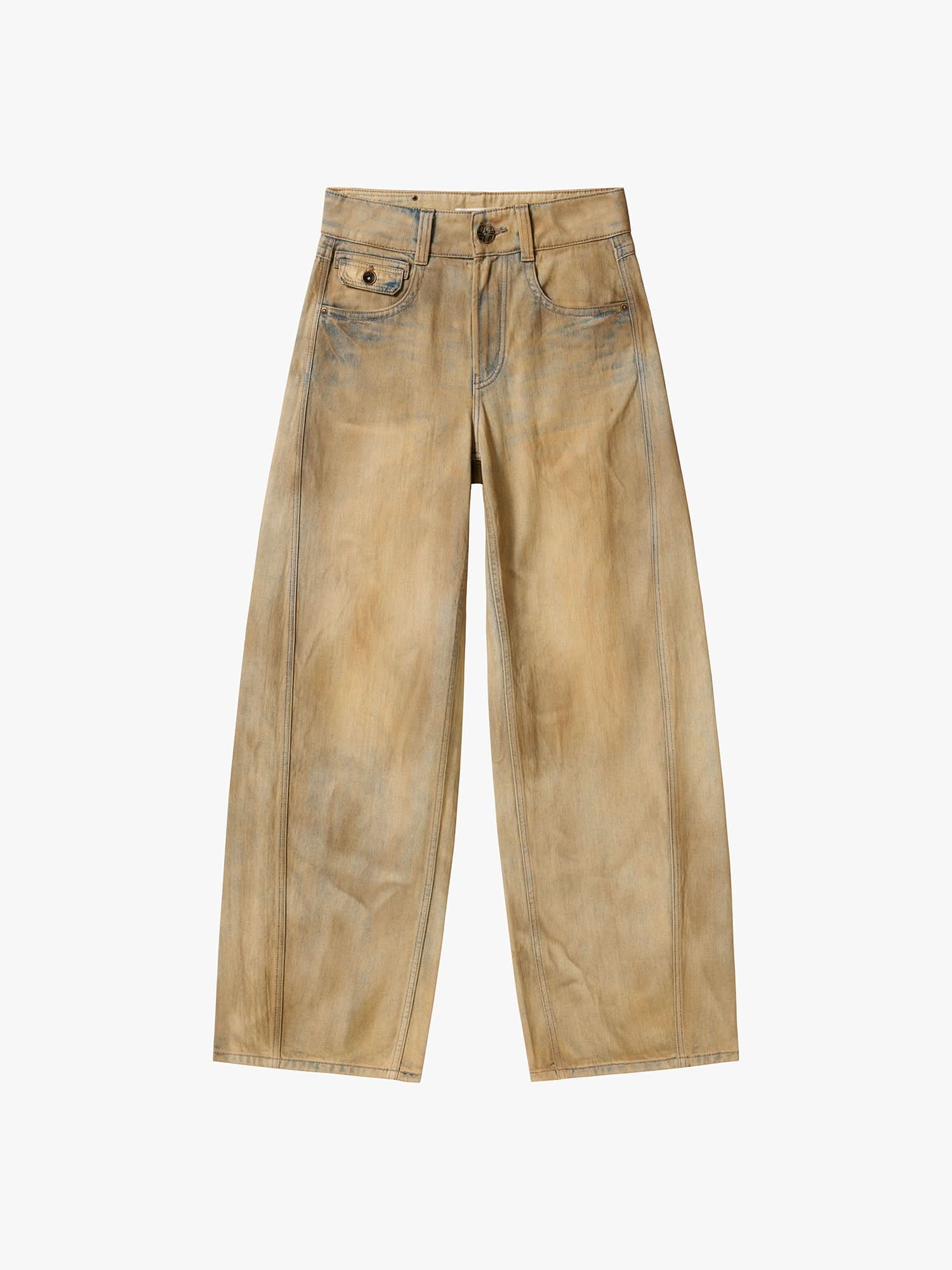 Distressed Wide-Leg Jeans