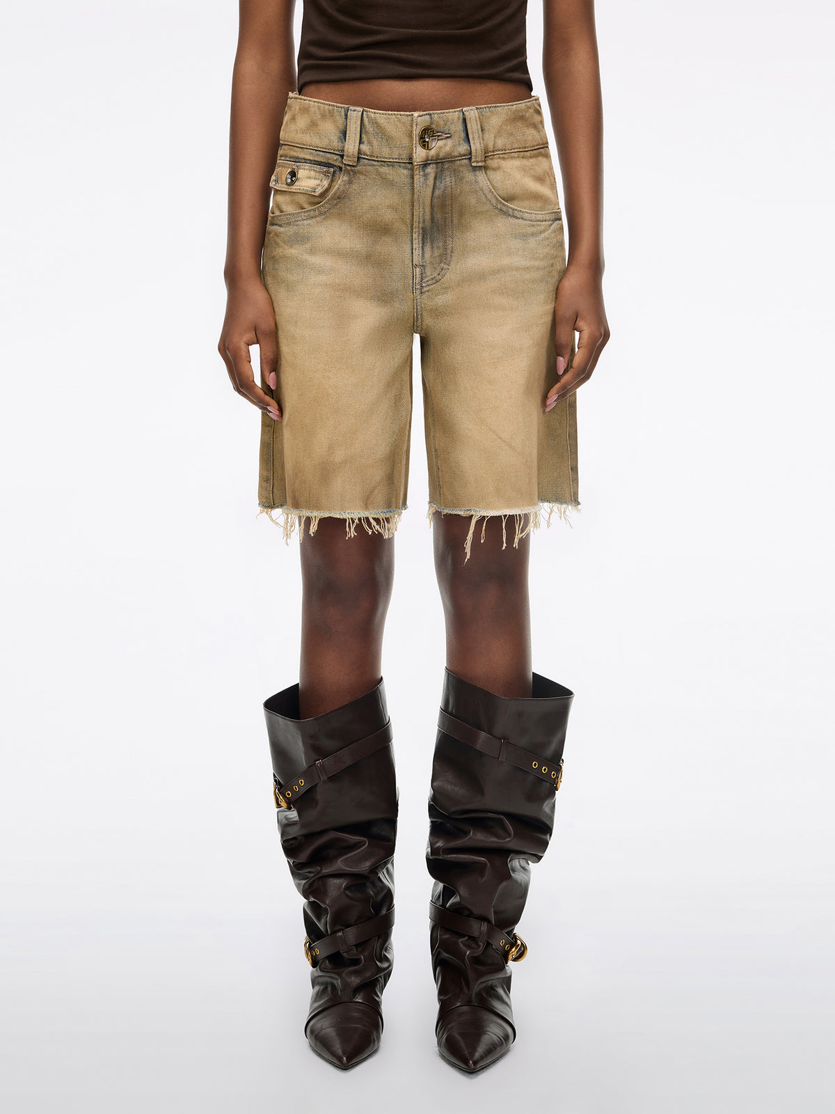 Distressed Denim Shorts