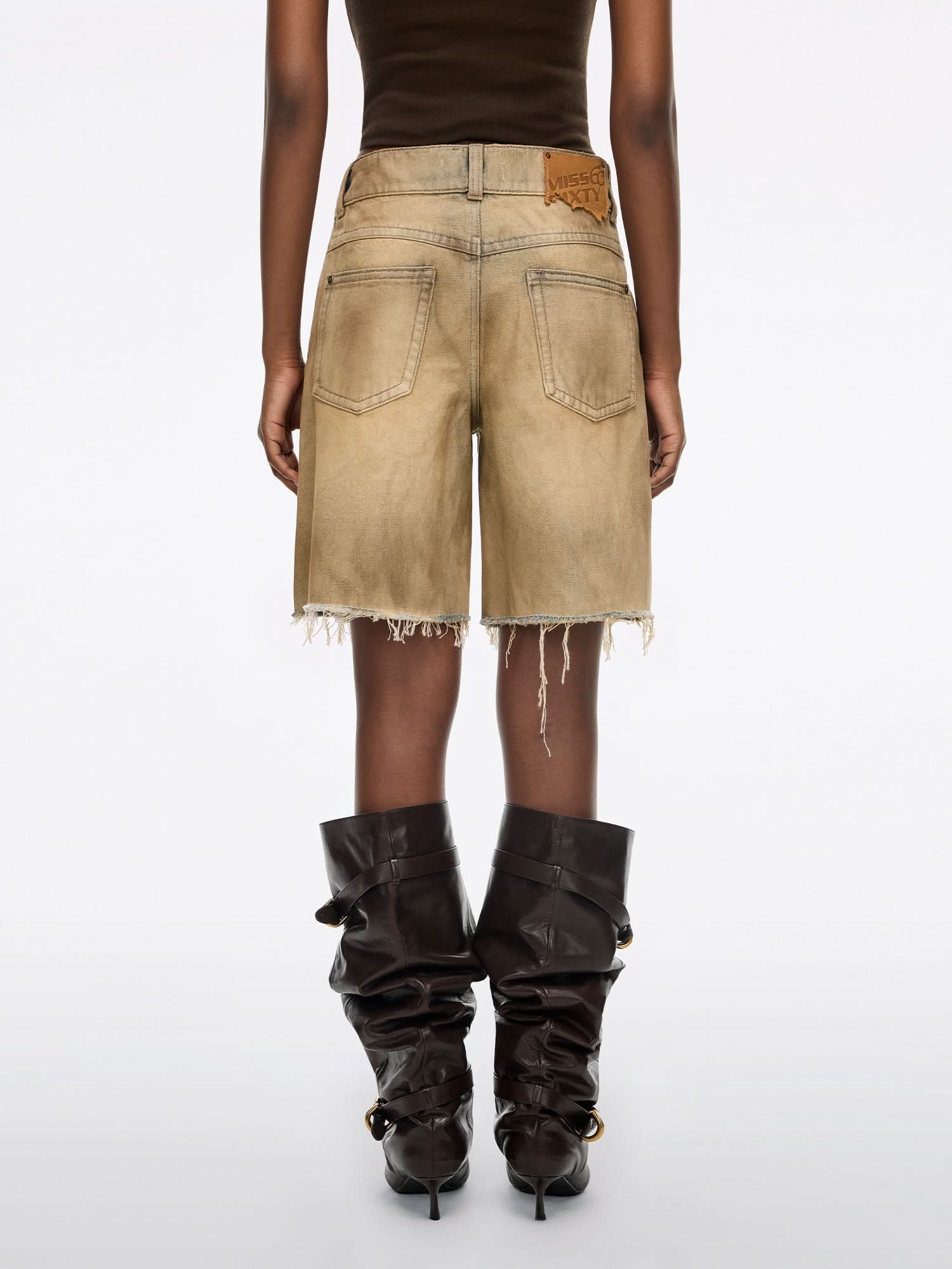 Distressed Denim Shorts