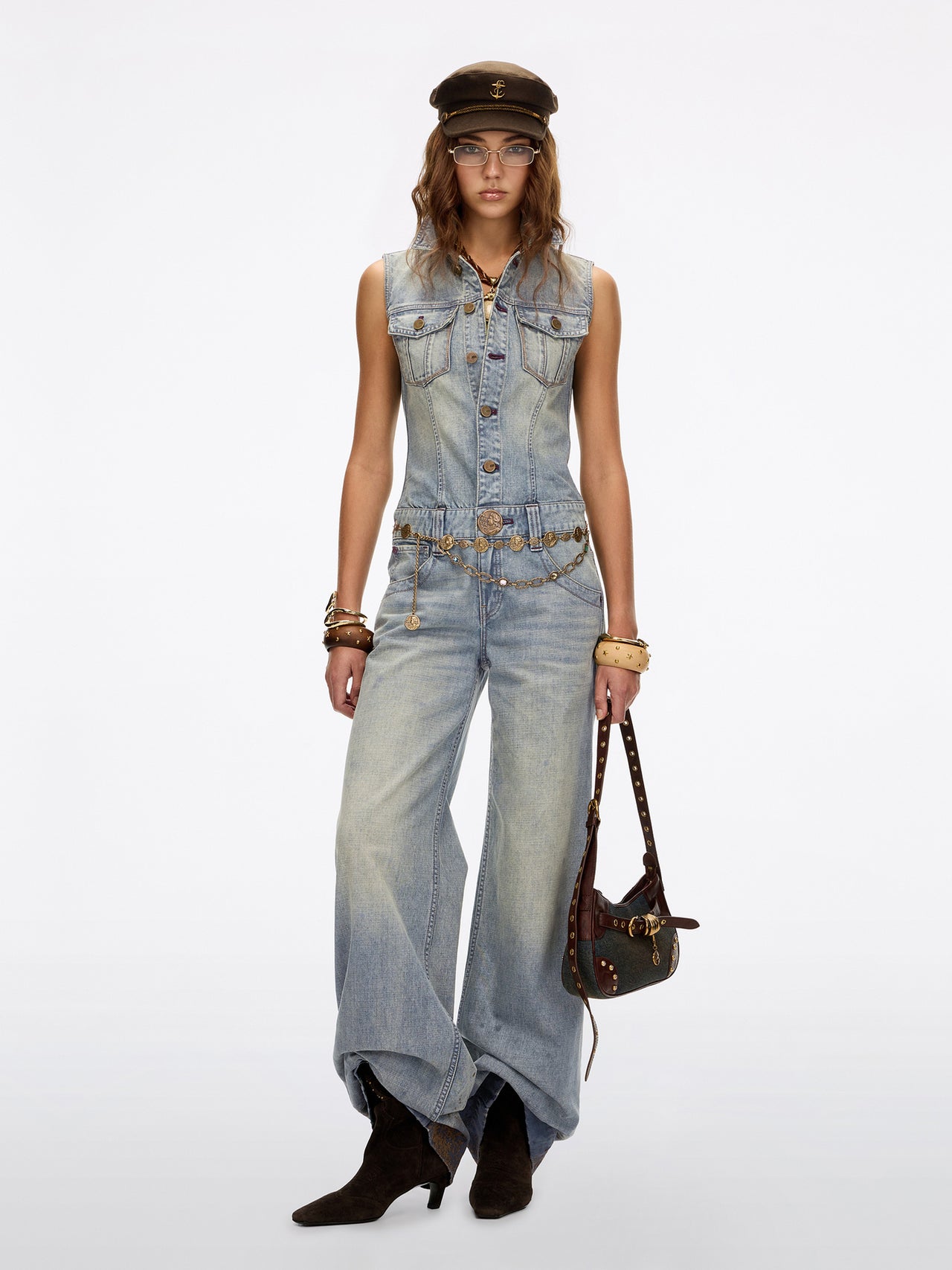 Faded Denim Jumpsuit