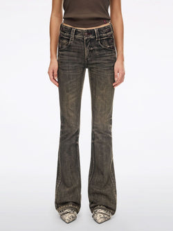 Distressed Flared Jeans