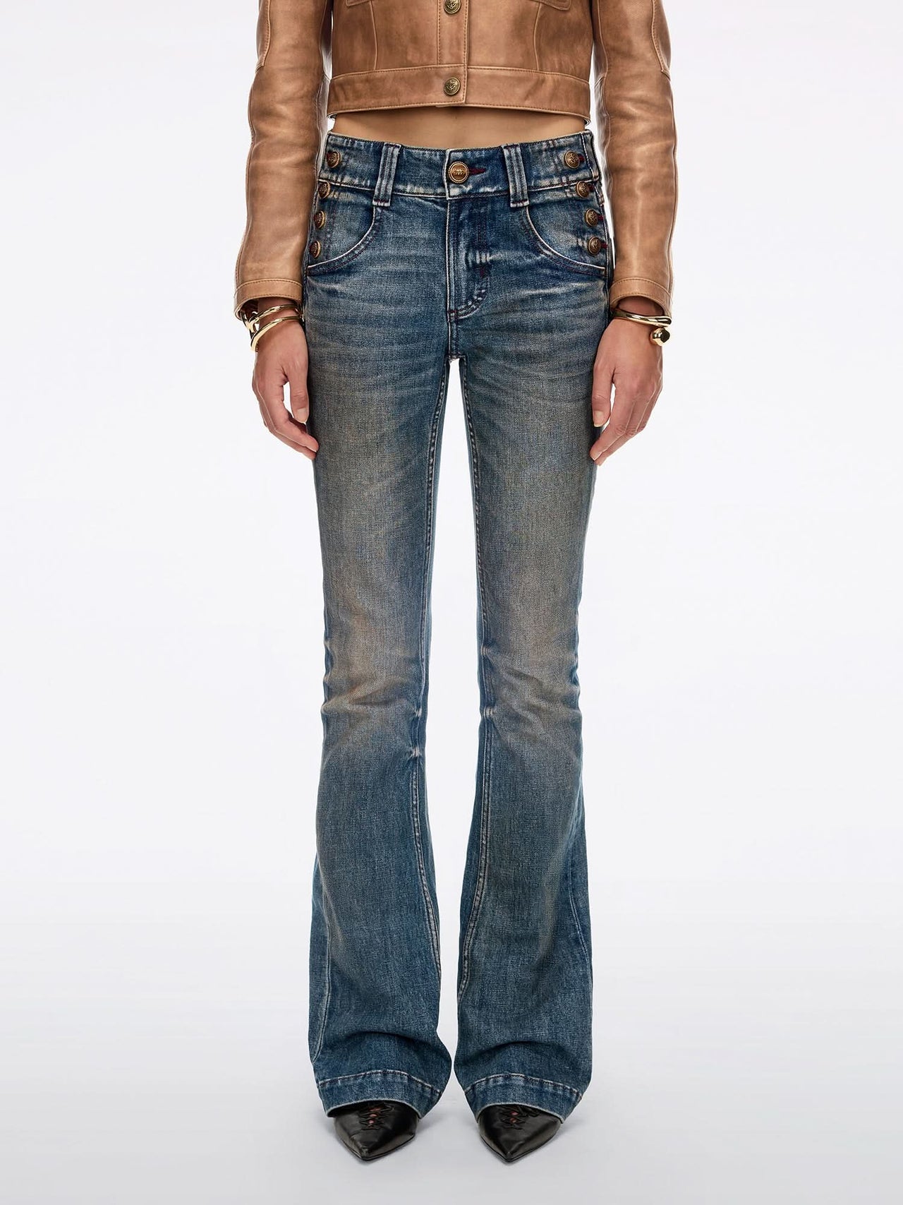 Distressed Flared Jeans