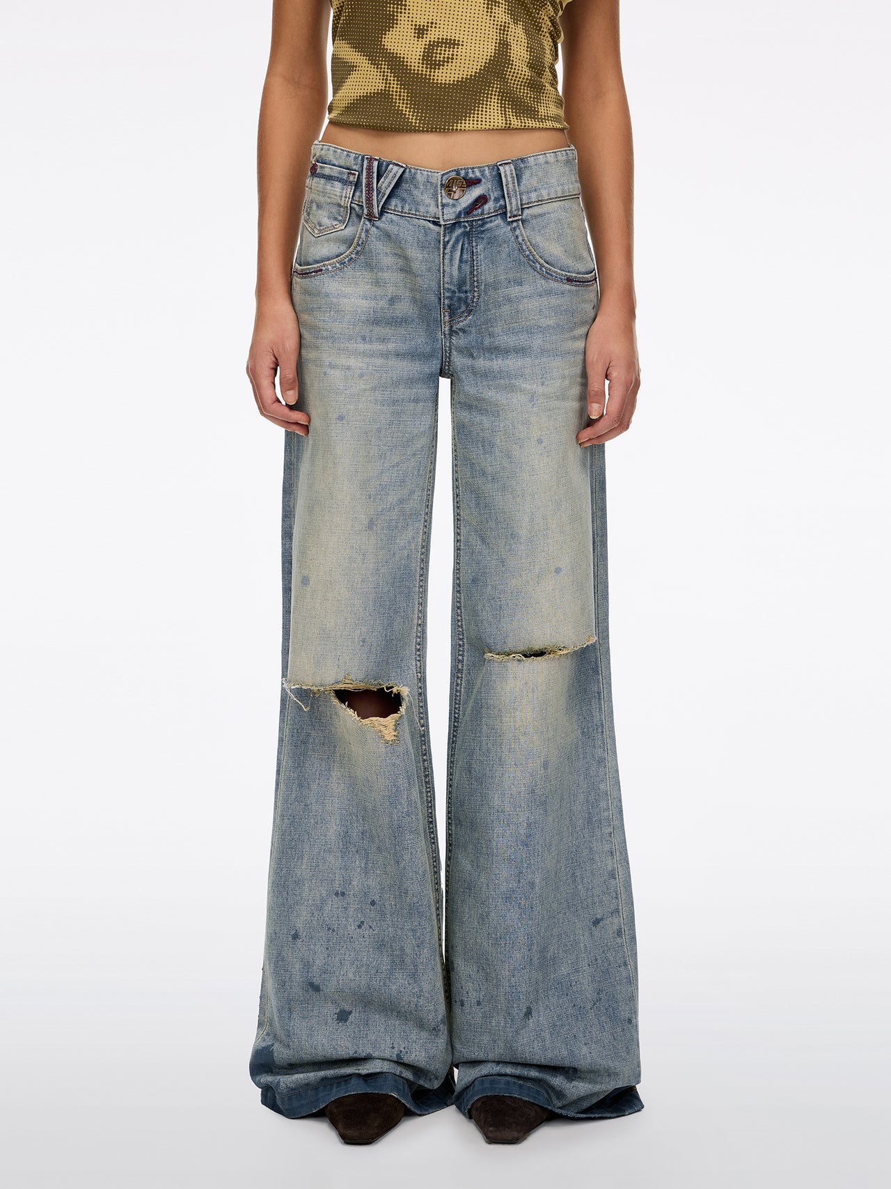 Ripped Flared Jeans