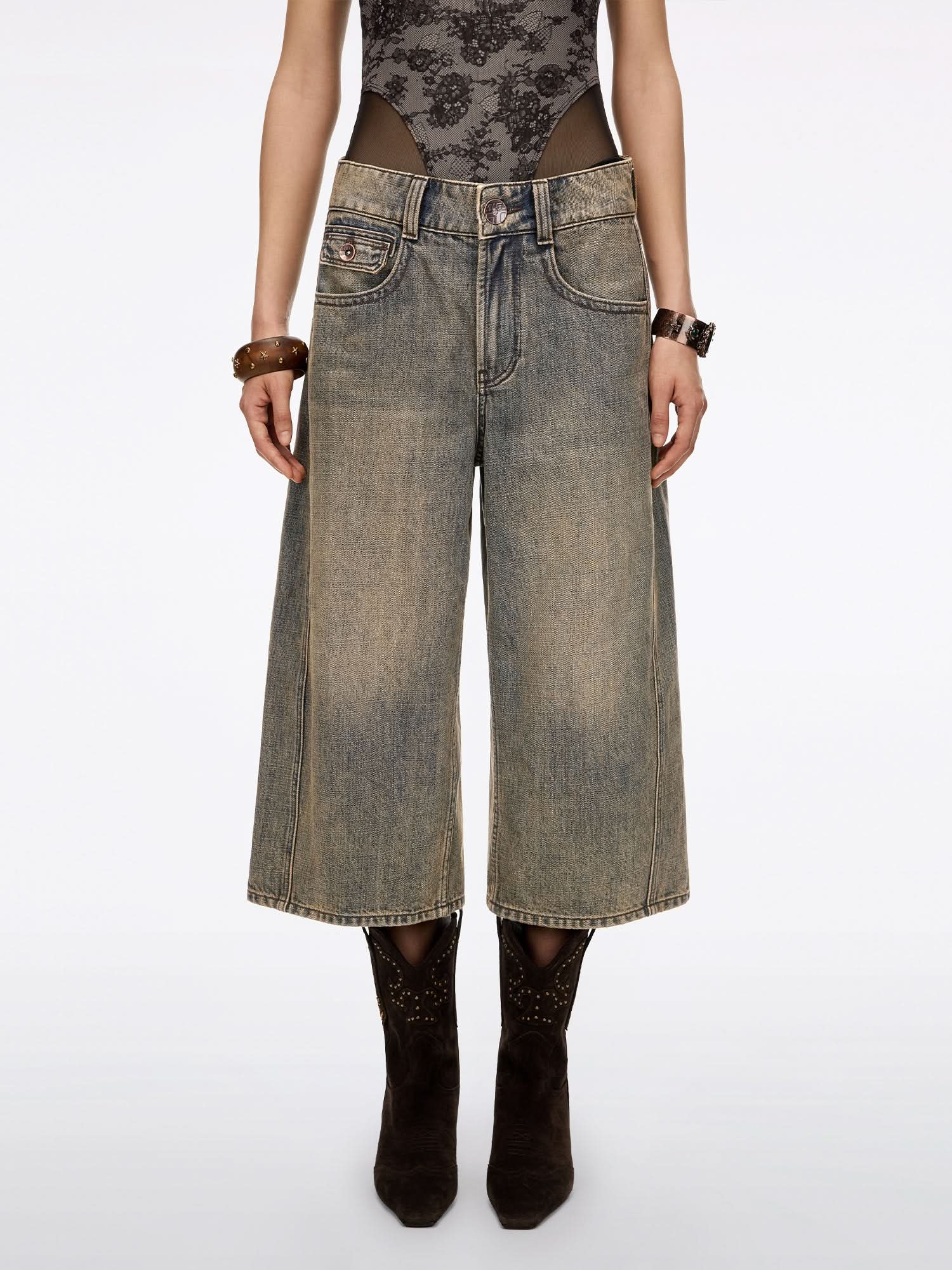 Distressed Bermuda Shorts