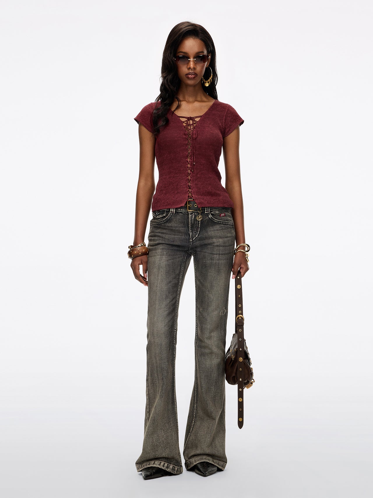 Distressed Flared Jeans
