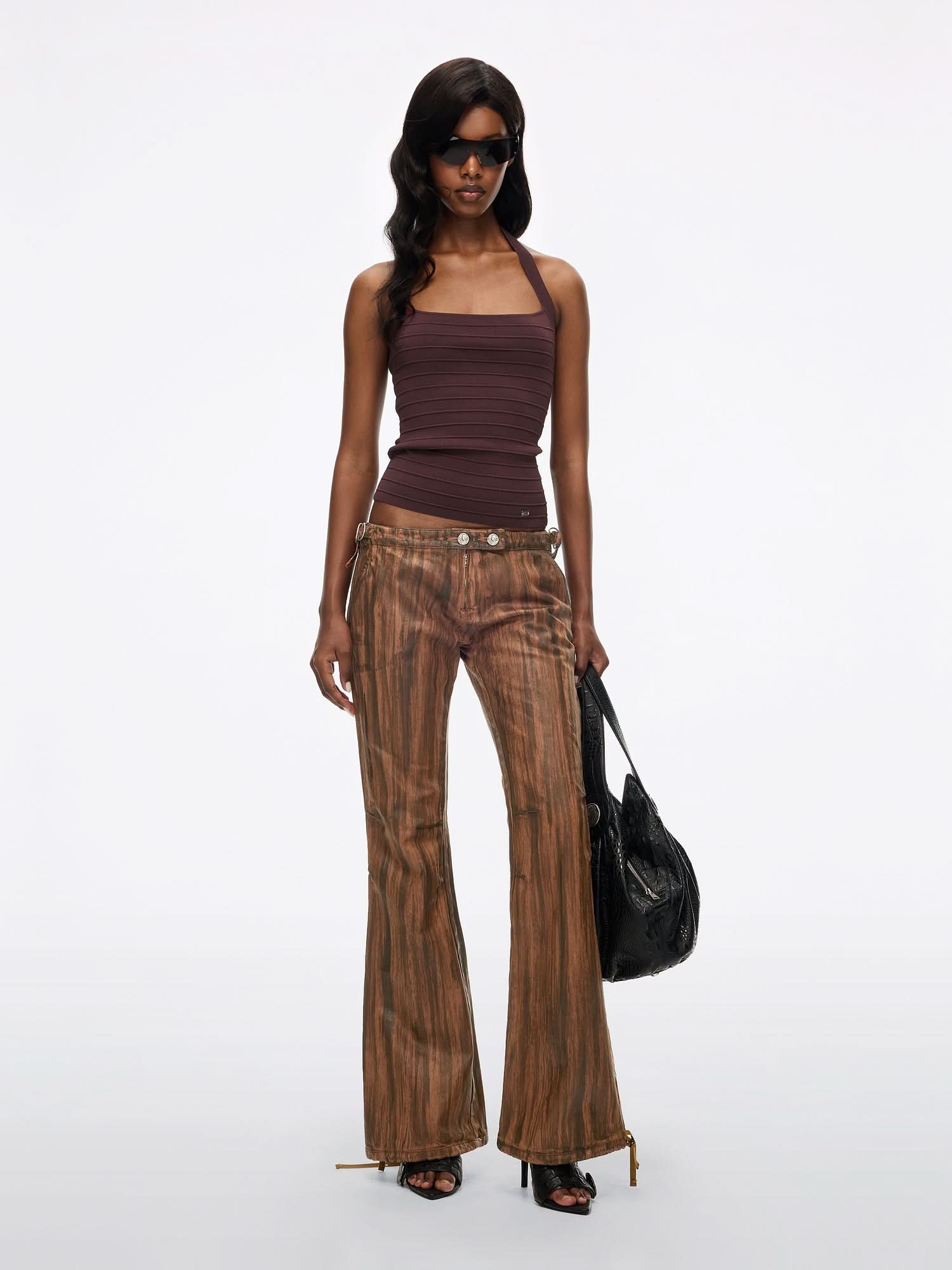 Coated Flare Jeans