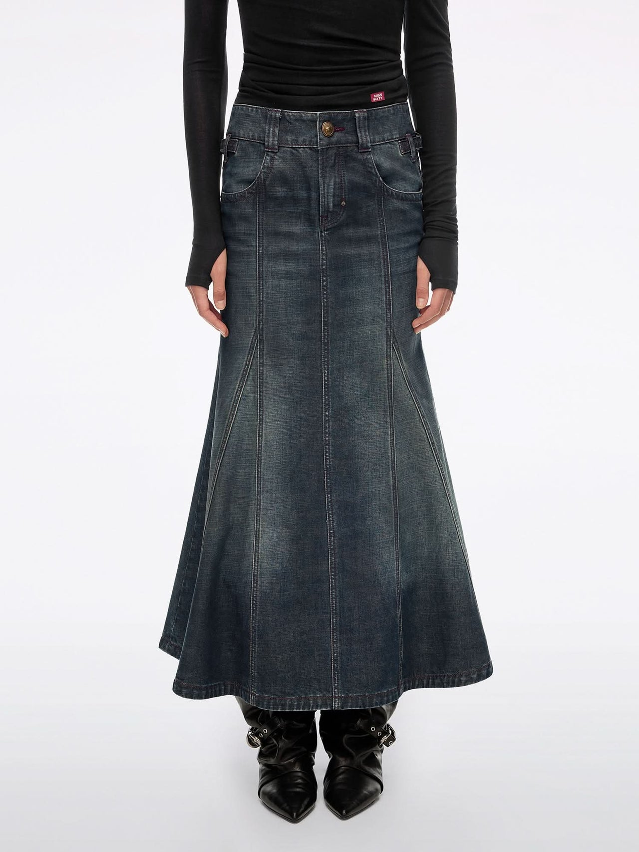 Distressed Denim Mermaid Skirt