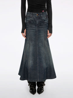 Distressed Denim Mermaid Skirt