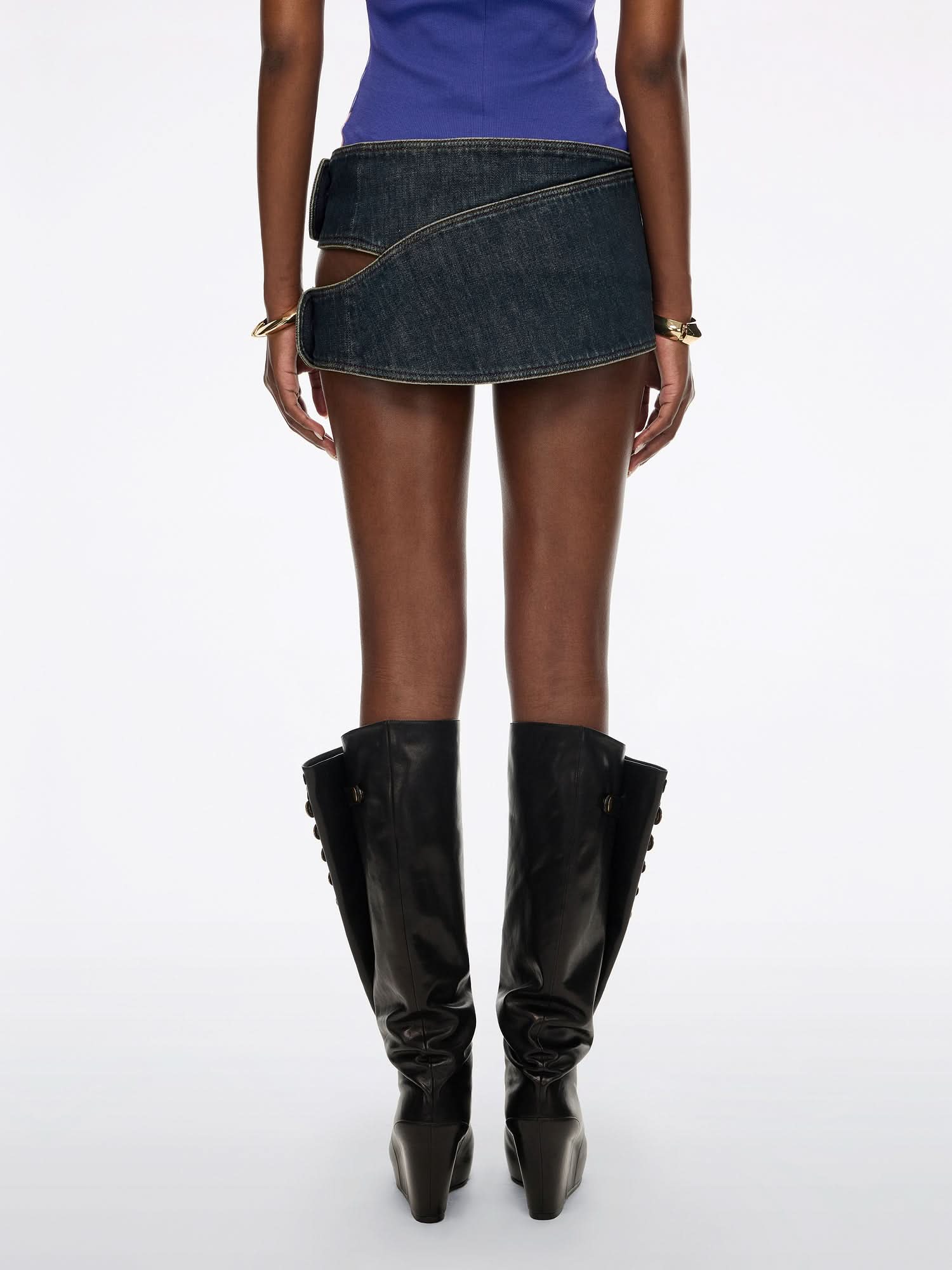 Asymmetrical Denim Skirt