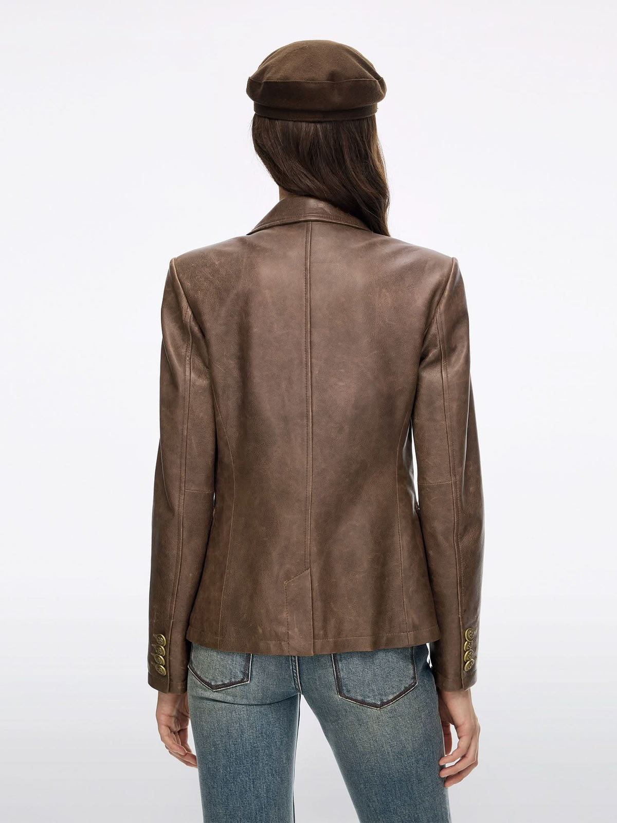 Buttoned Leather Jacket