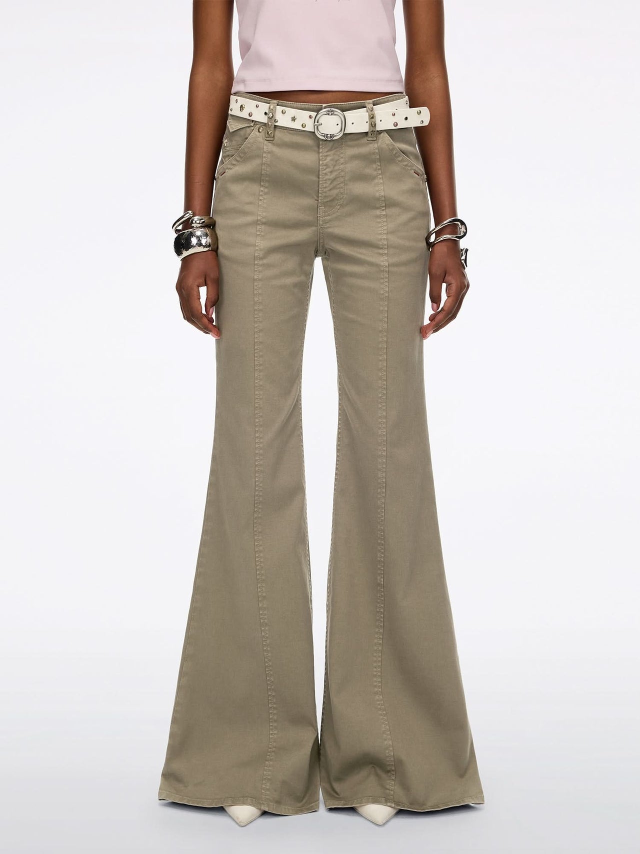 Belted Casual Flare Pants