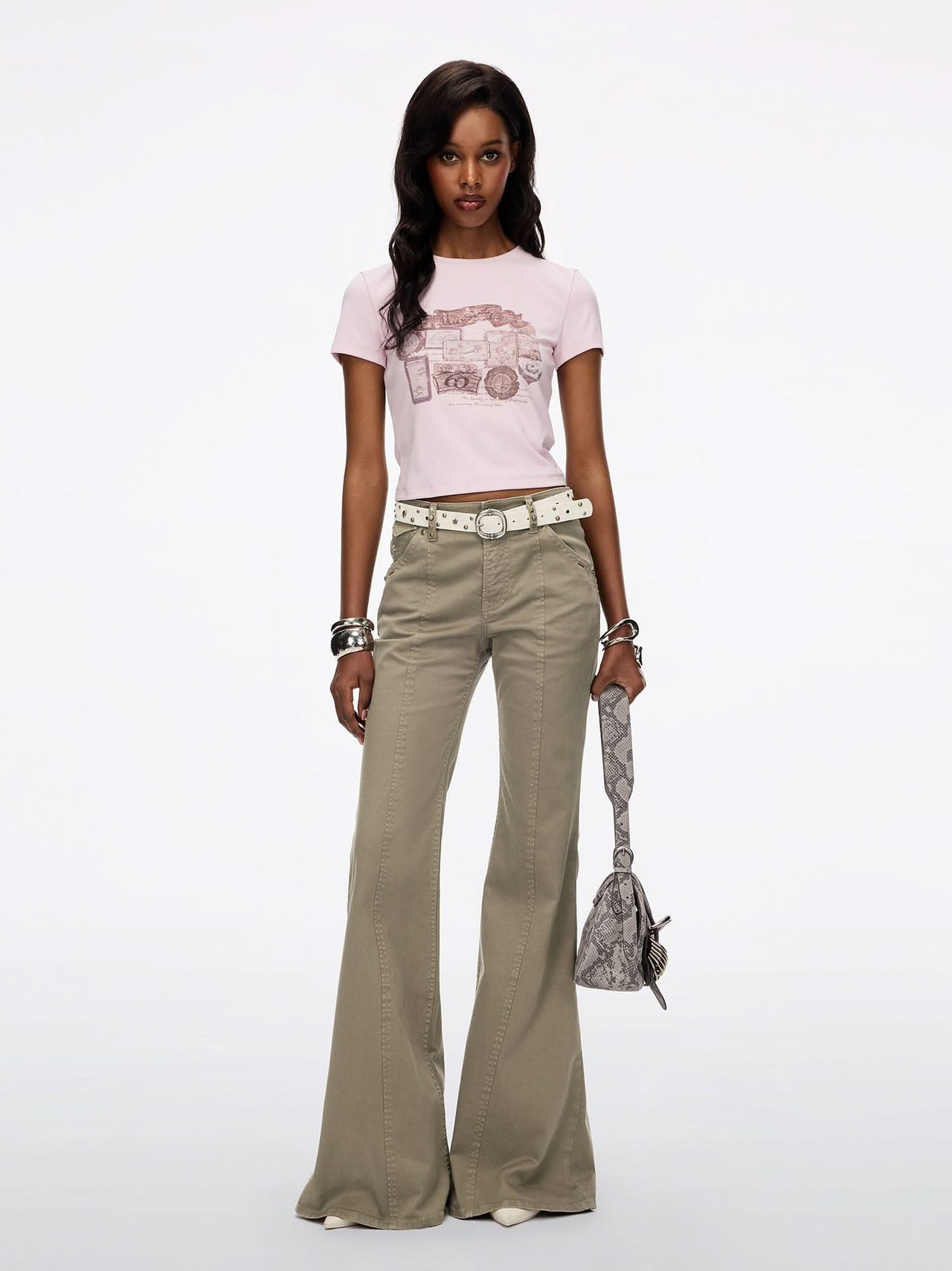 Belted Casual Flare Pants